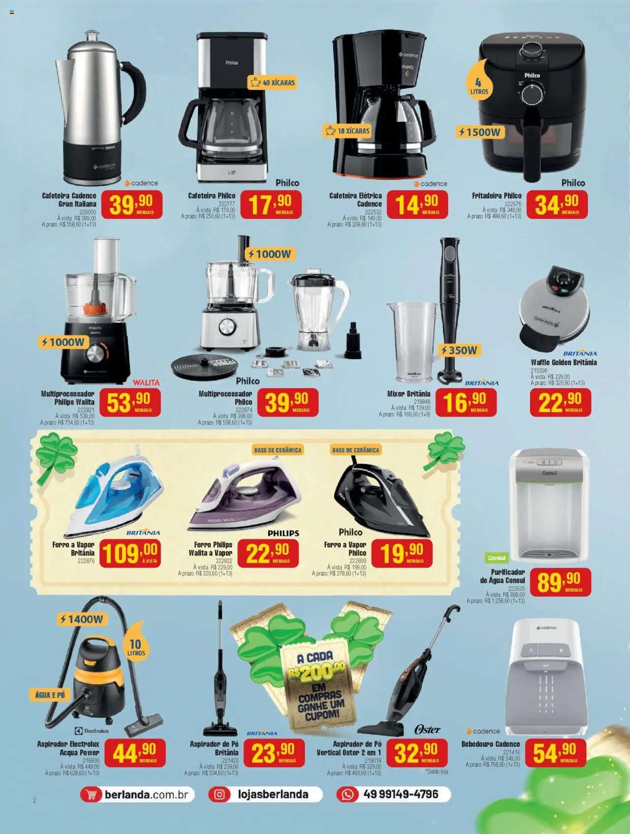 Berlanda Folheto - válido de 01.09.2025 | Página: 2 | Produtos: Ferro a vapor, Ferro, Pó, Cafeteira
