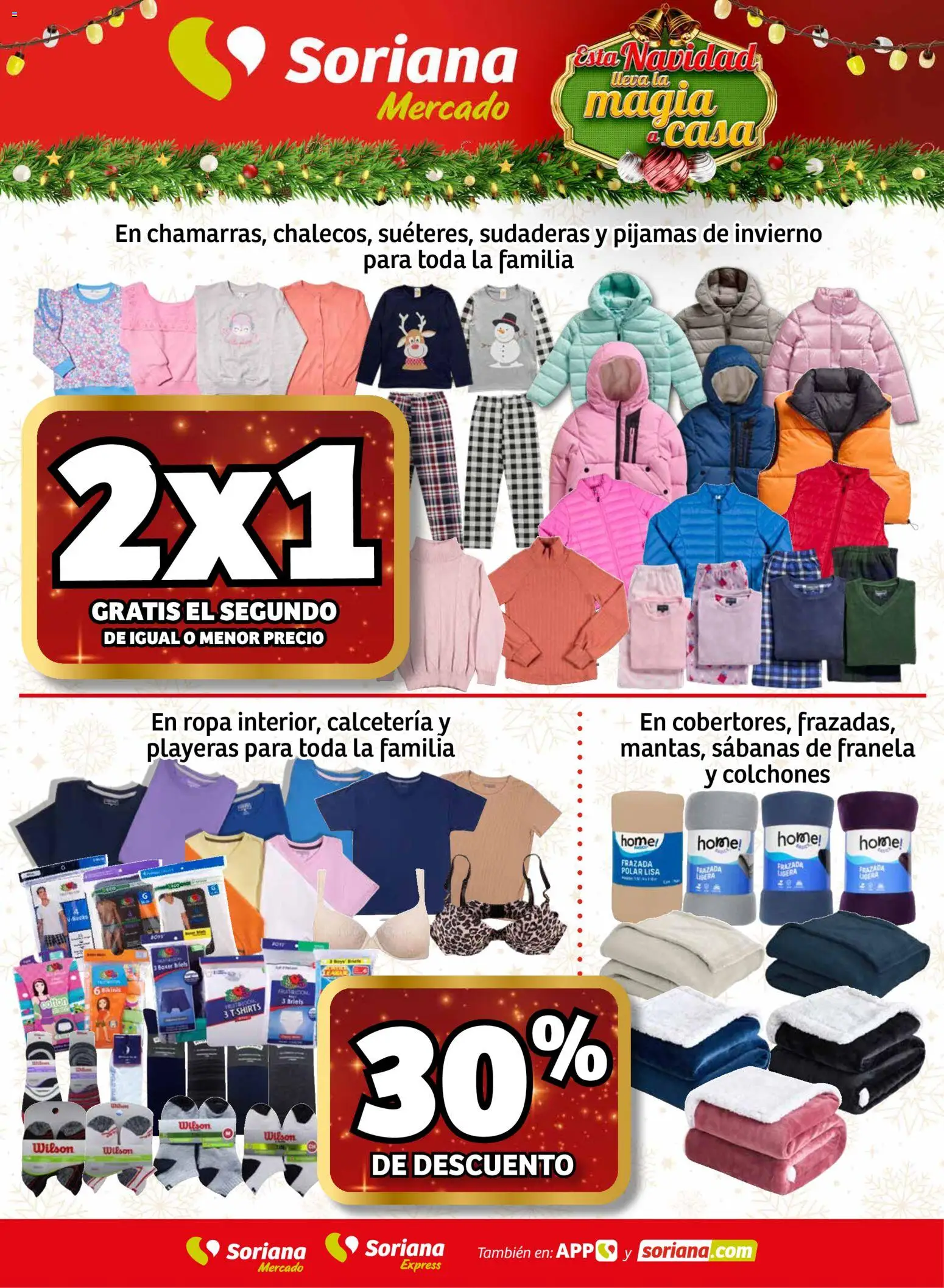 Nuevas ofertas de Soriana válidas en toda la República Mexicana desde el 11.12.2025. ¡Encuentra las mejores ofertas en Soriana - Fin de Semana Mercado: BCS, Son y Sin! | Página: 8 | Productos: Ropa, Sabanas