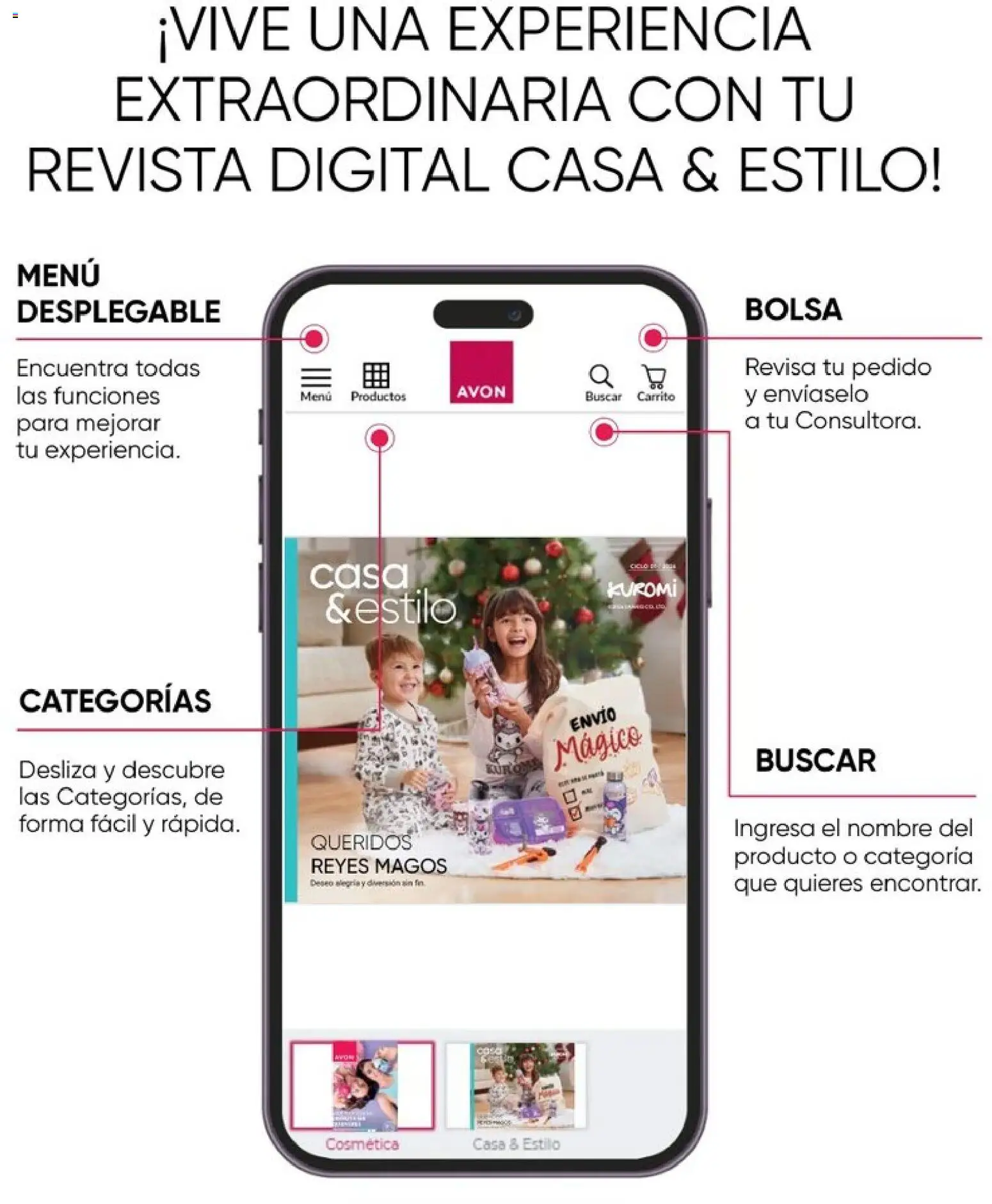 Nuevas ofertas de AVON válidas en toda la República Mexicana desde el 20.12.2025. ¡Encuentra las mejores ofertas en AVON Casa & Estilo 1 2026! | Página: 2 | Productos: Bolsa