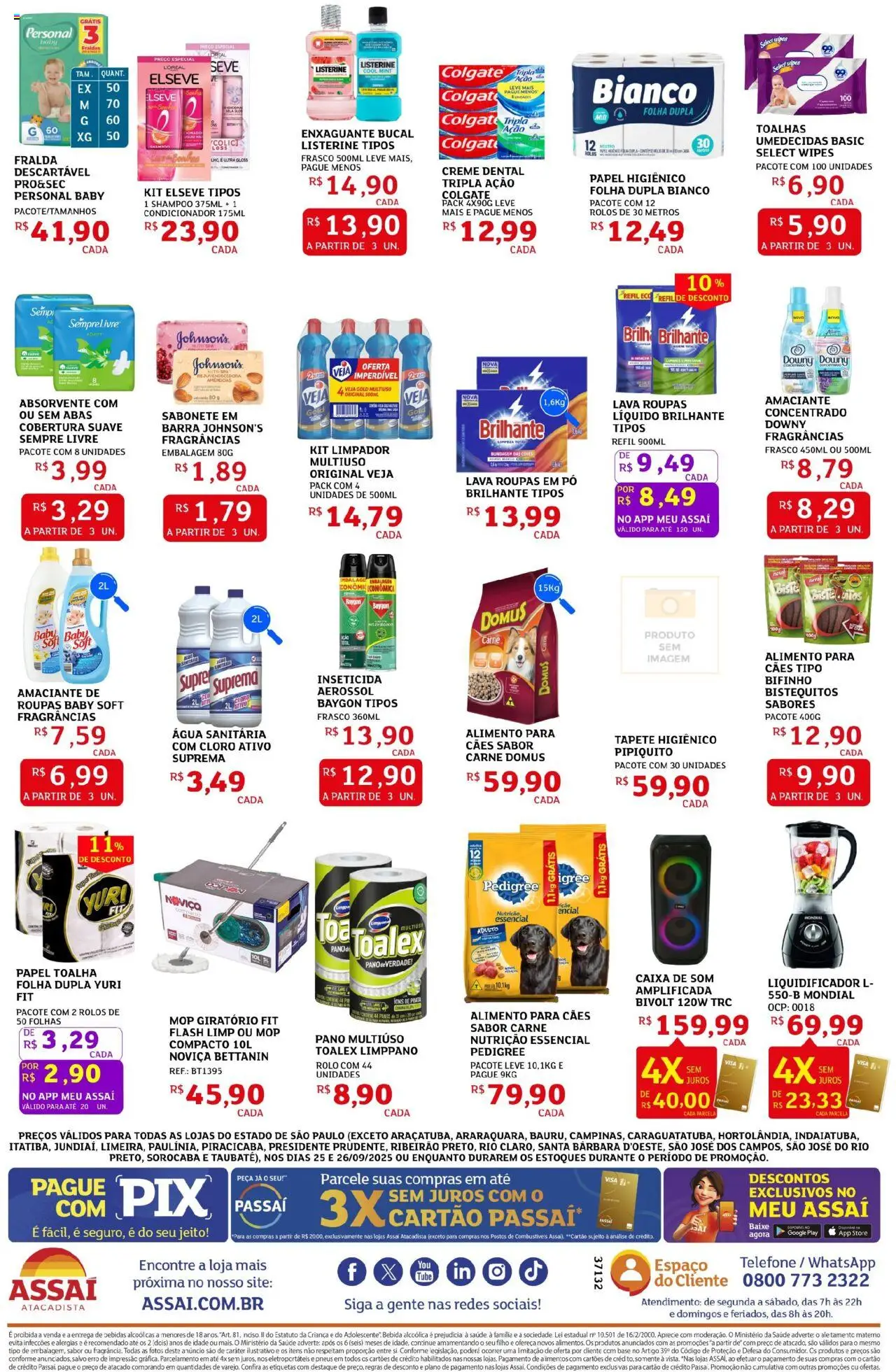 Assaí Atacadista Folheto - válido de 25.09.2025 | Página: 4 | Produtos: Tapete, Pneus, Amêndoas, Telefone