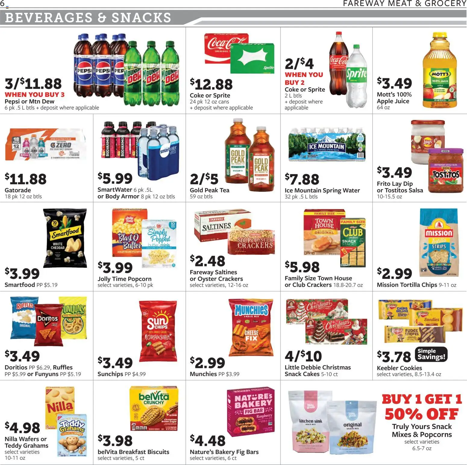Fareway Weekly Ad - valid from 01.12.2025 | Page: 6 | Products: Bakery, Butter, Cheese, Juice