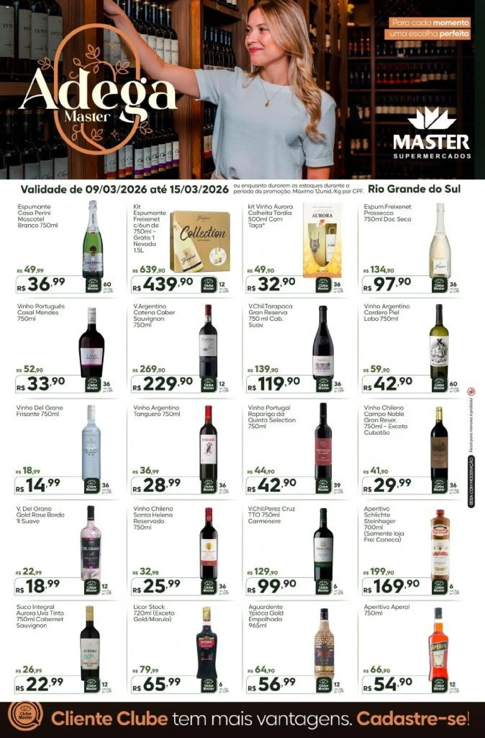 Master Folheto - válido de 09.03.2026 | Página: 1 | Produtos: Espumante, Licor, Caneca, Vinho
