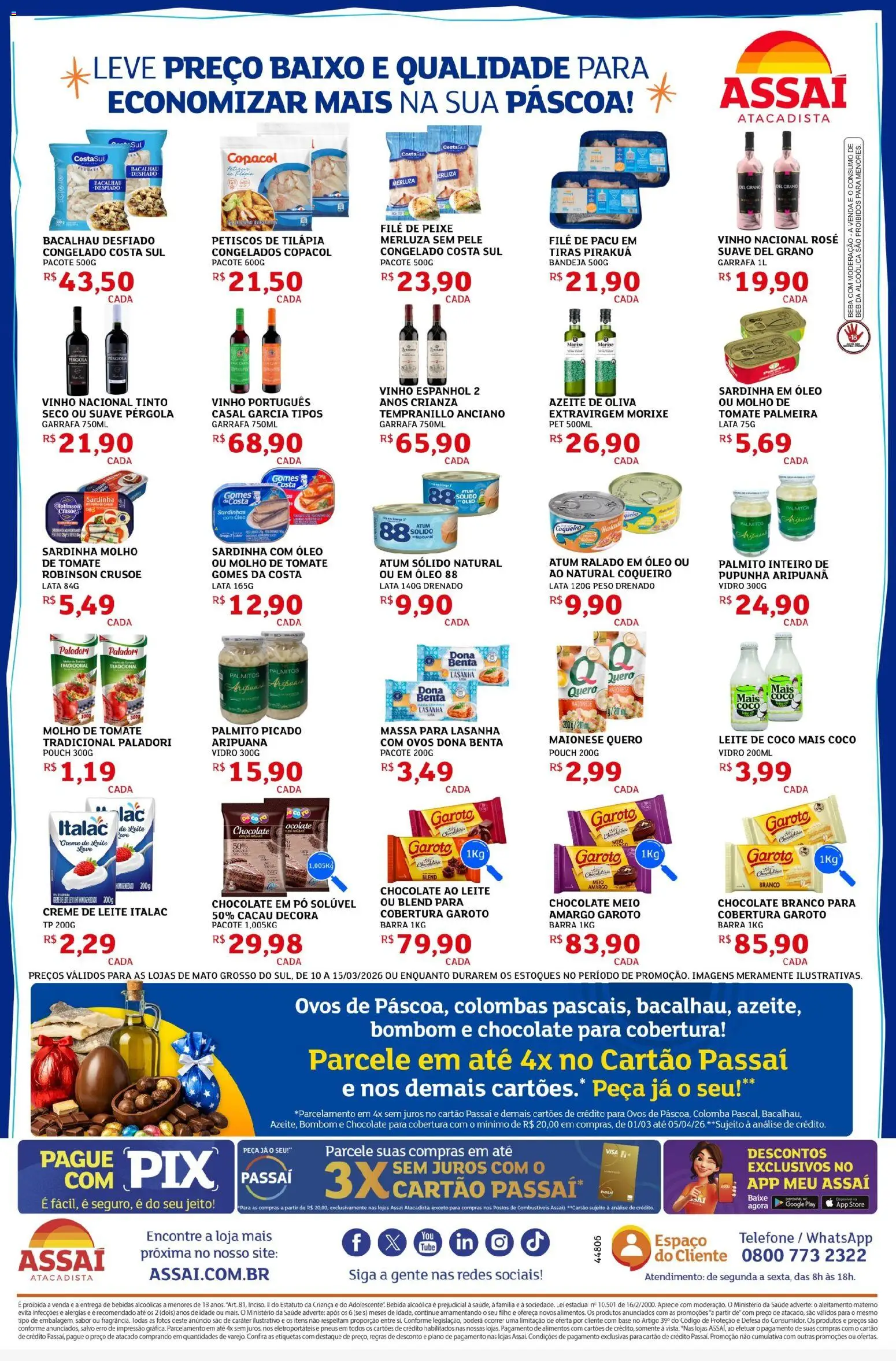 Assaí Atacadista Folheto - válido de 10.03.2026 | Página: 2 | Produtos: Pó, Bacalhau, Chocolate, Creme