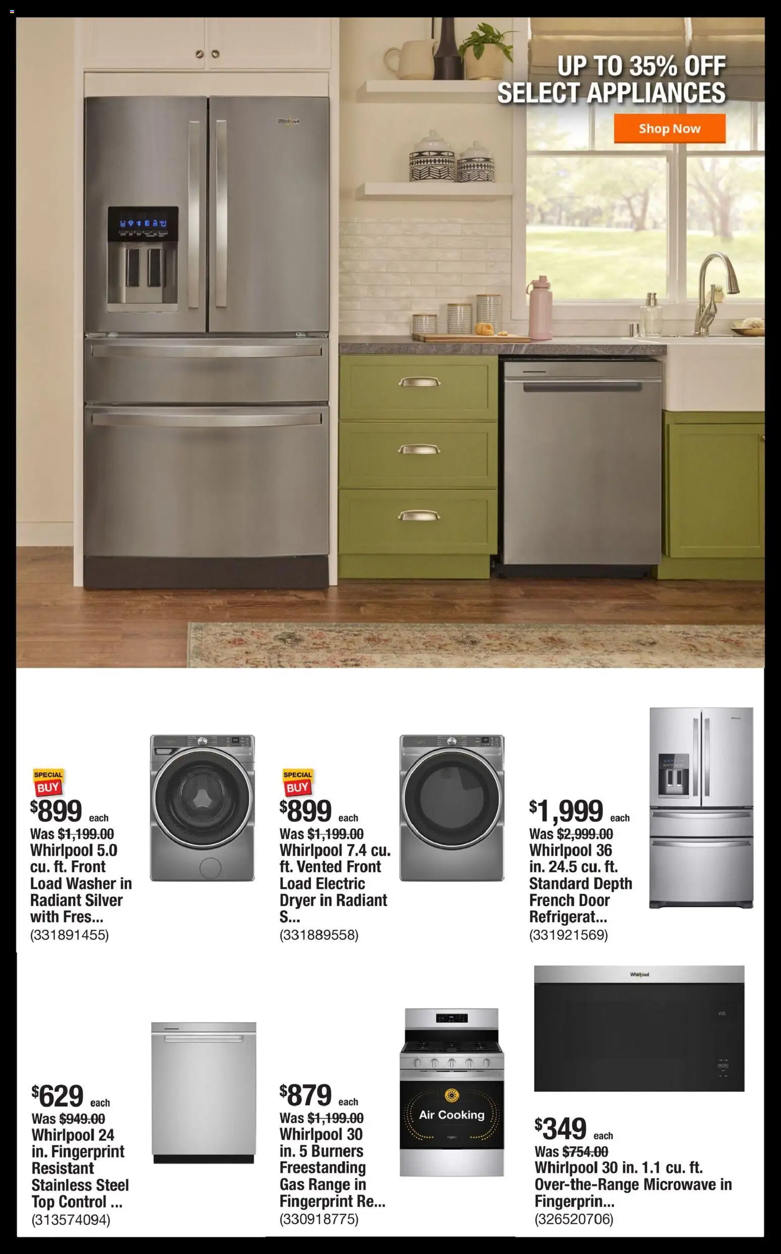 Home Depot Shop Pro Ad - AZ - valid from 23.02.2026 | Page: 2 | Products: Microwave, Washer, Dryer