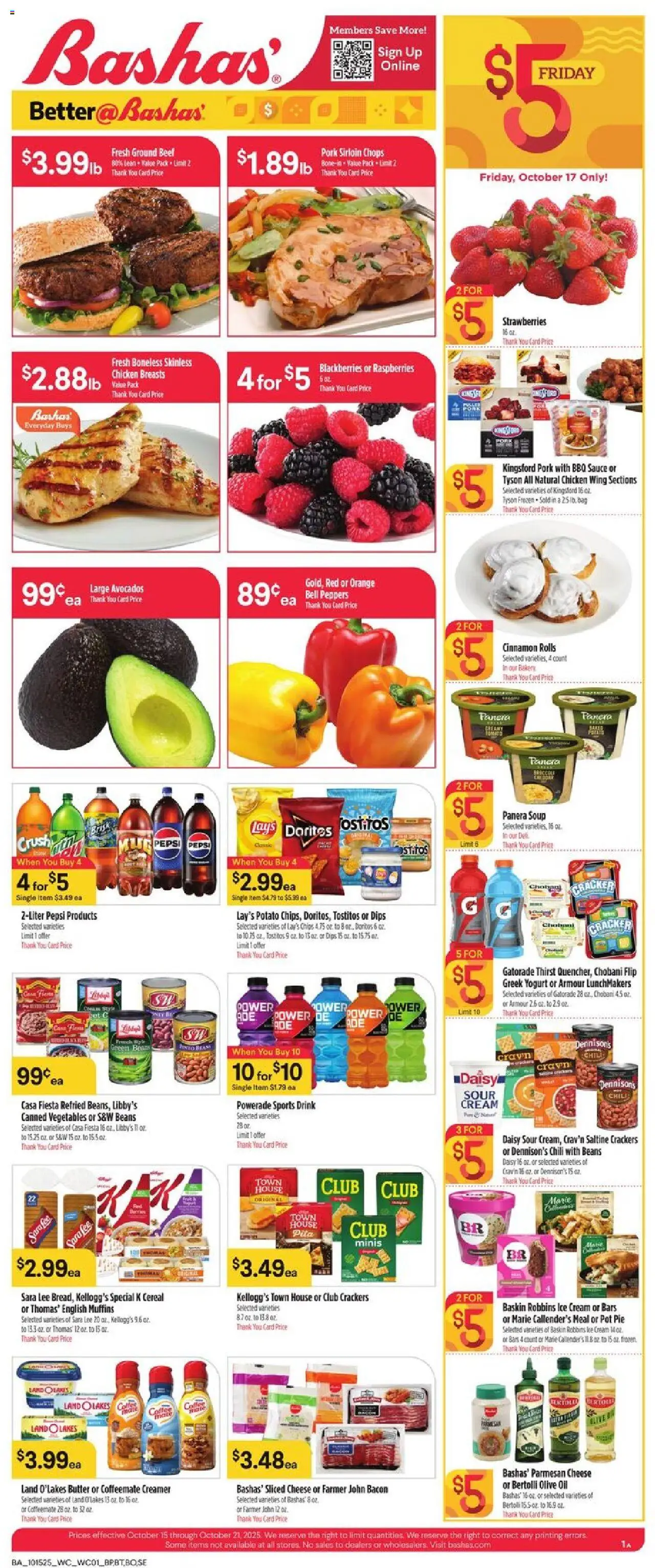 Basha's Weekly Ad - valid from 15.10.2025 | Page: 1 | Products: Peppers, Yogurt, Oil, Sauce