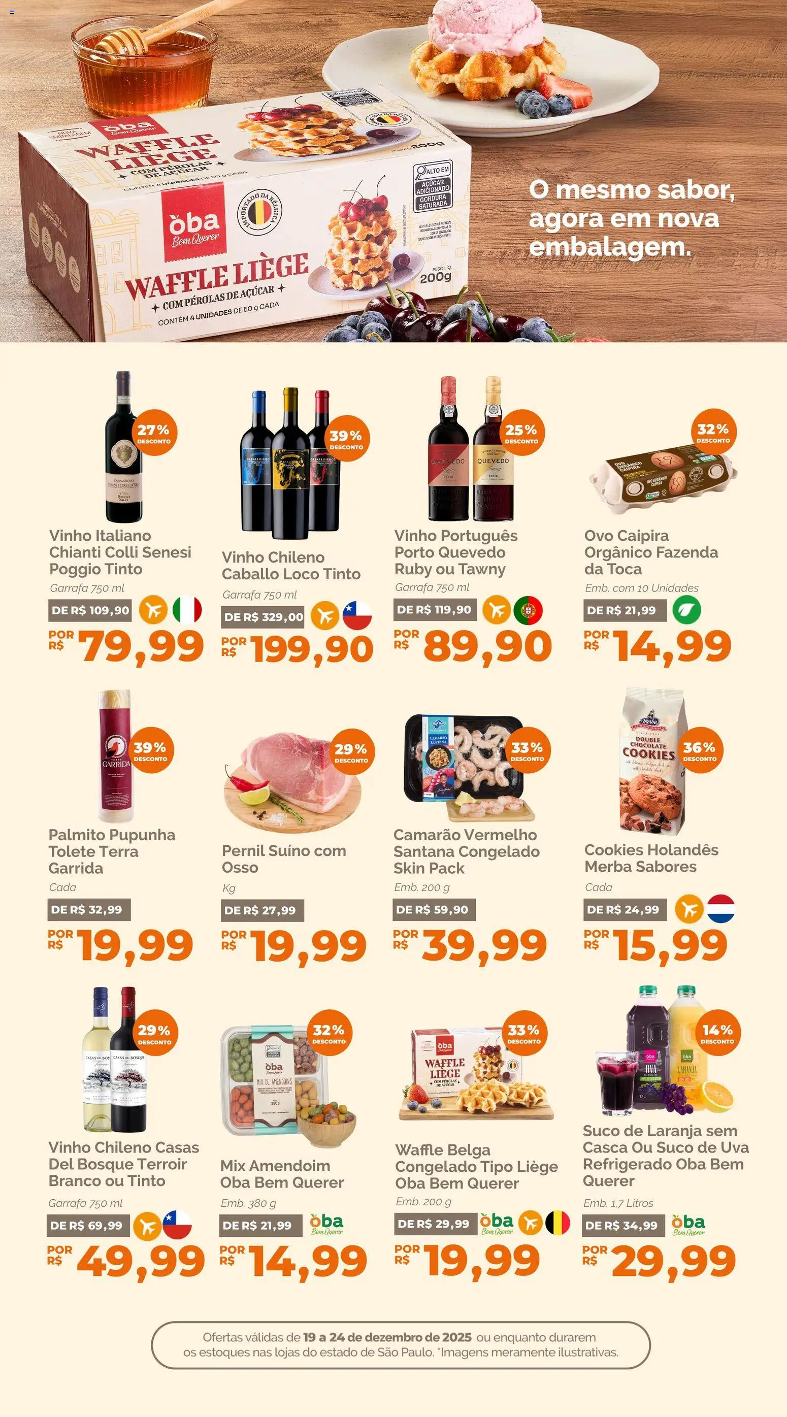 Oba Hortifruti Folheto - válido de 19.12.2025 | Página: 5 | Produtos: Amendoim, Camarão, Suco, Açúcar