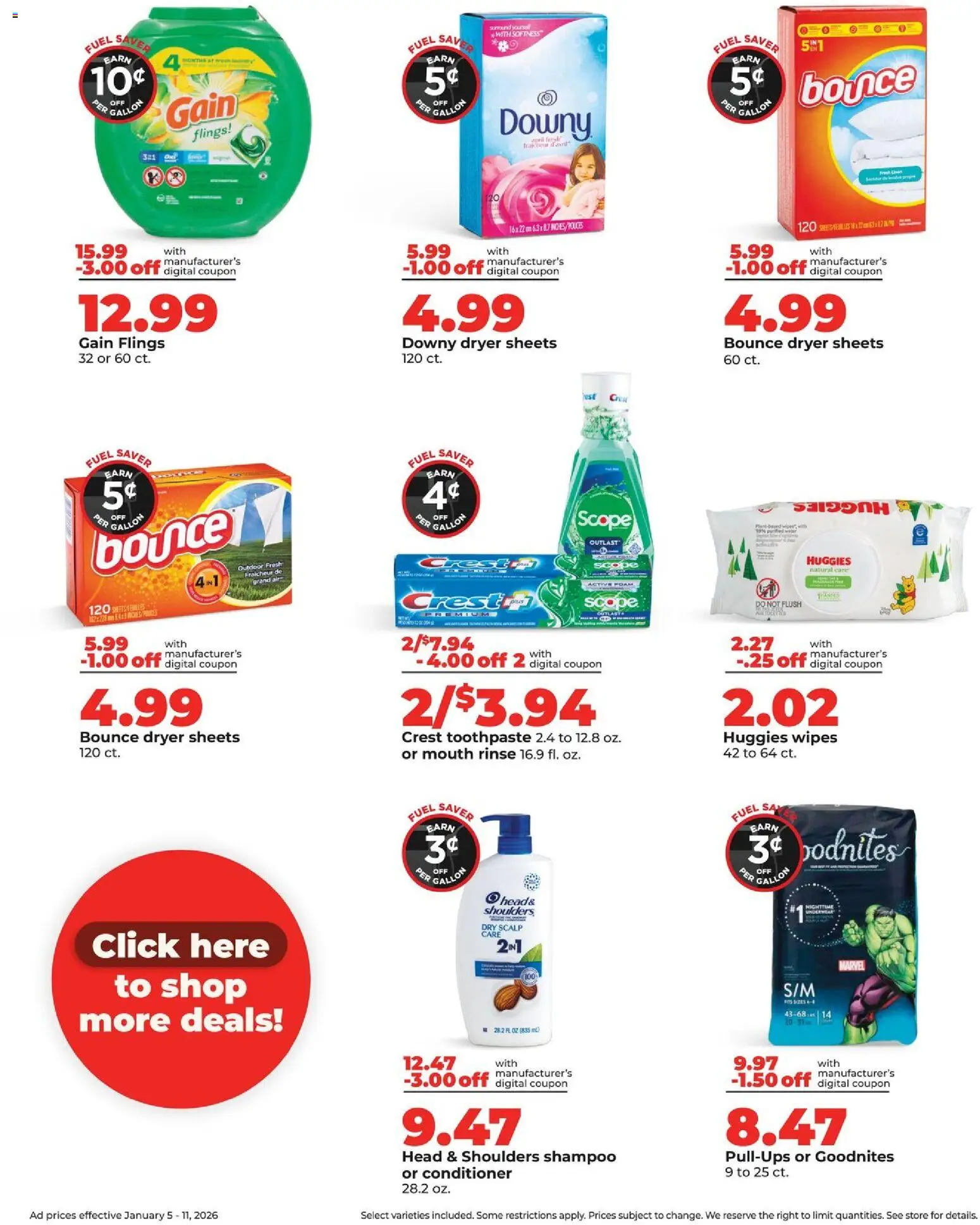 HyVee Weekly Ad - valid from 05.01.2026 | Page: 6 | Products: Shampoo, Toothpaste, Mouth Rinse, Dryer