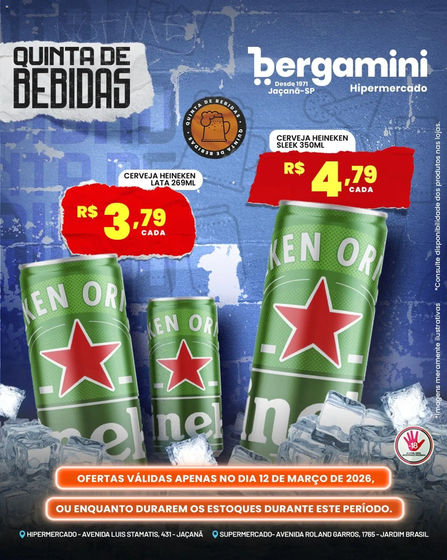 Supermercado Bergamini Folheto - válido de 12.03.2026 | Página: 5 | Produtos: Cerveja, Cerveja Heineken, Heineken, Bebida