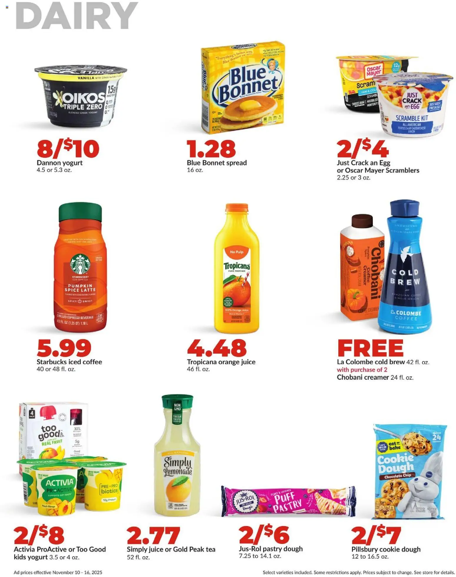 HyVee Weekly Ad - valid from 10.11.2025 | Page: 34 | Products: Yogurt, Chocolate, Pumpkin, Chocolate Chip