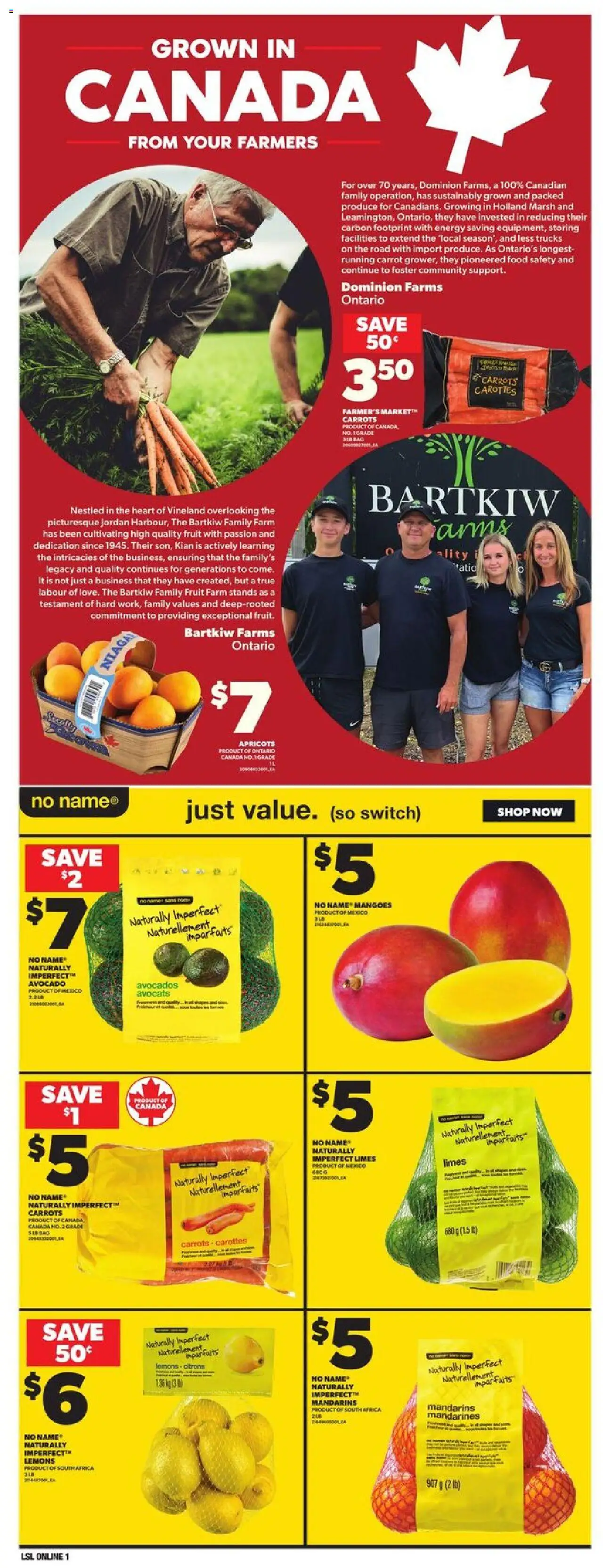 Loblaws flyer valid from 31.07.2025 | Page: 7 | Products: Carrot, Bag