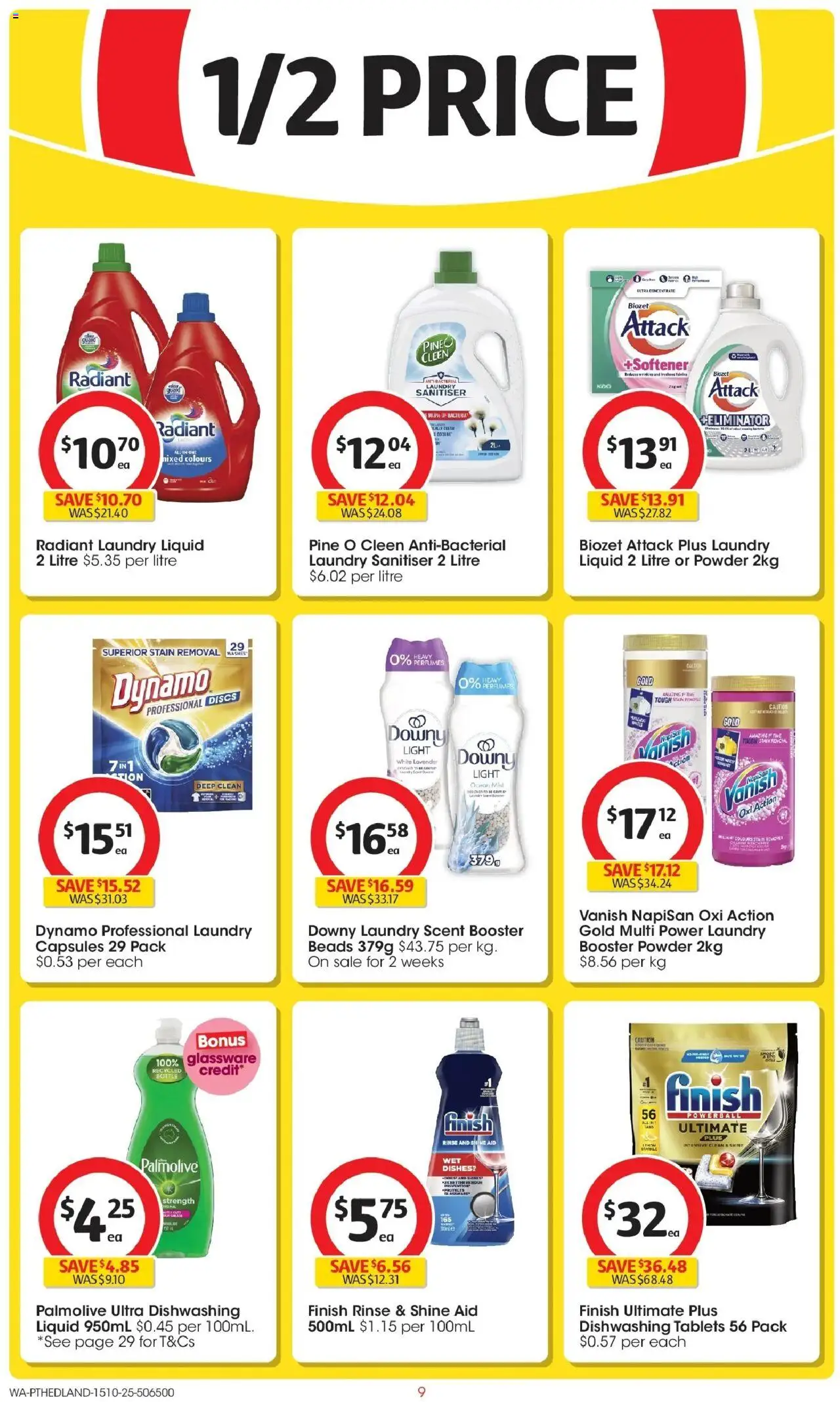 Coles catalogue - valid from 15.10.2025 | Page: 9 | Products: Powder, Glassware, Laundry, Tablets