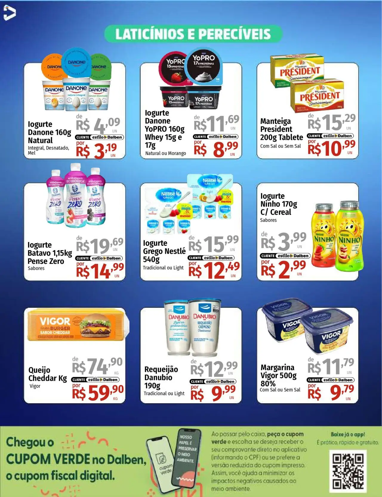 Supermercado Dalben Folheto - válido de 17.10.2025 | Página: 9 | Produtos: Manteiga, Queijo, Sal, Margarina