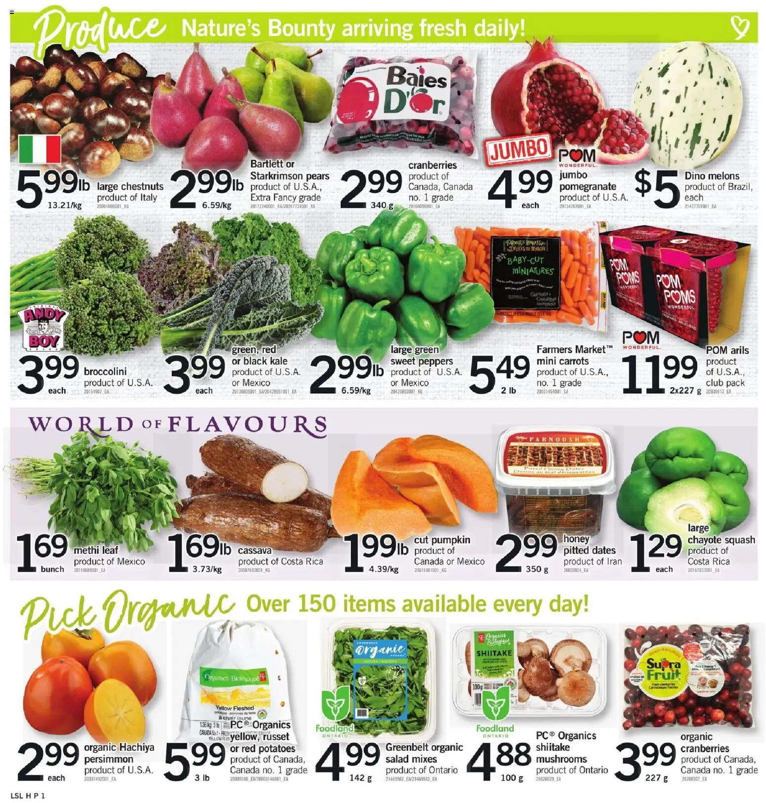 Loblaws flyer valid from 20.11.2025 | Page: 2 | Products: Salad, Potatoes, Chair, Pumpkin