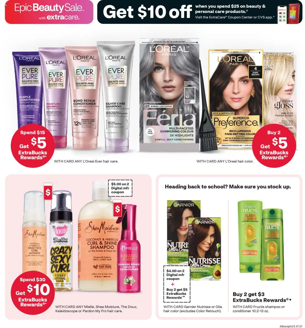 CVS Pharmacy Weekly Ad - valid from 17.08.2025 | Page: 9 | Products: Shampoo, Conditioner, Hair color, Oil
