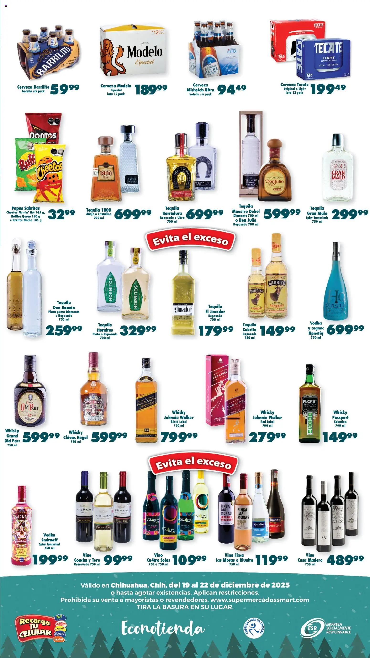 Nuevas ofertas de S-Mart válidas en toda la República Mexicana desde el 19.12.2025. ¡Encuentra las mejores ofertas en S-Mart folleto Ofertas de Feria Chihuahua! | Página: 3 | Productos: Queso, Cerveza, Botella, Vino