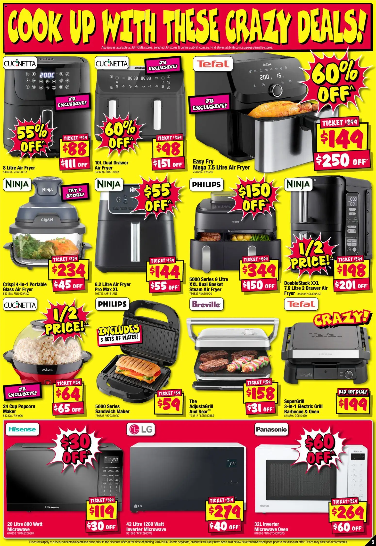 JB Hi-Fi catalogue - valid from 15.01.2026 | Page: 5 | Products: Drawer, Basket, Popcorn, Sandwich maker