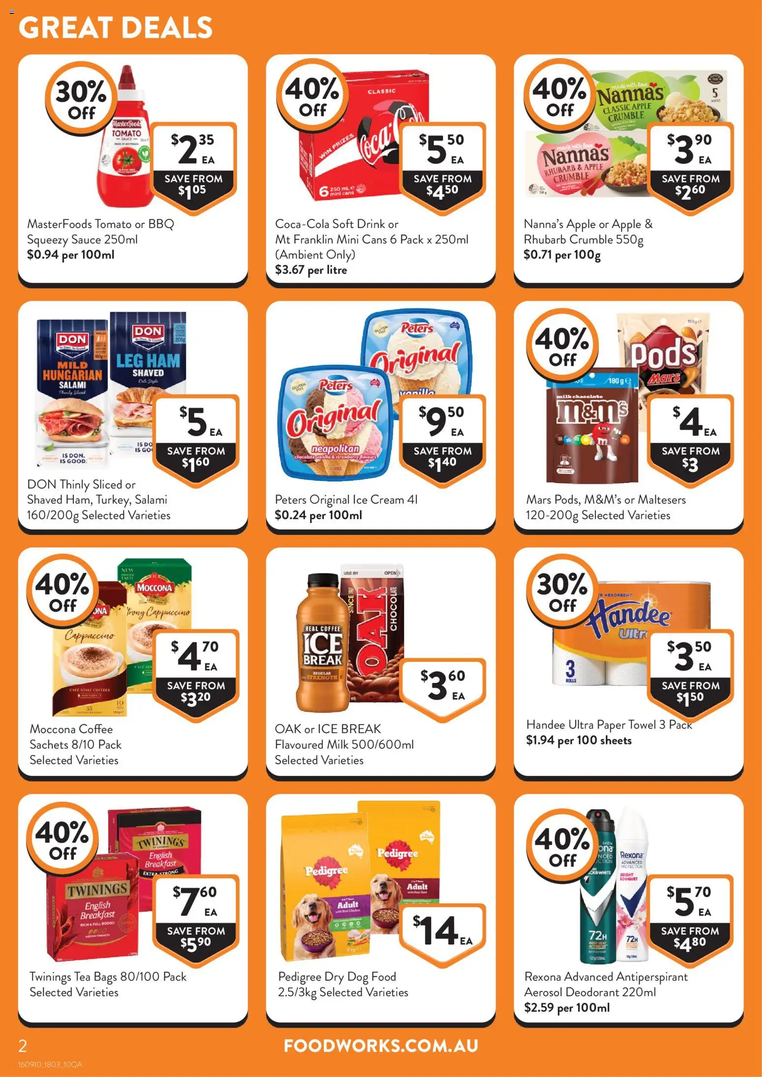 Foodworks catalogue - valid from 11.03.2026 | Page: 2 | Products: Milk, Coffee, Ham, Cream