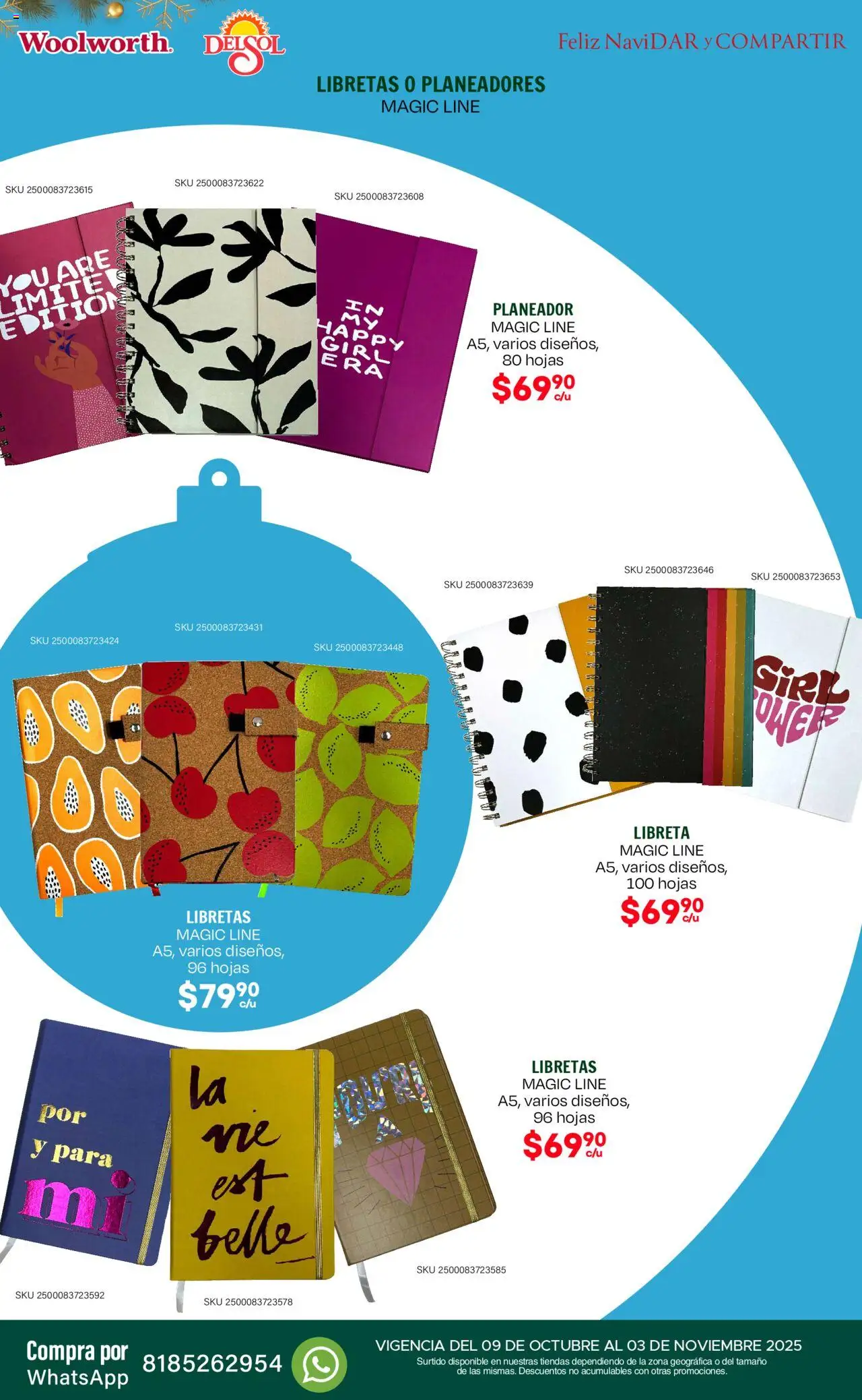 Nuevas ofertas de Del Sol y Woolworth válidas en toda la República Mexicana desde el 09.10.2025. ¡Encuentra las mejores ofertas en Del Sol y Woolworth - Catálogo Feliz NaviDar y Compartir ! | Página: 24