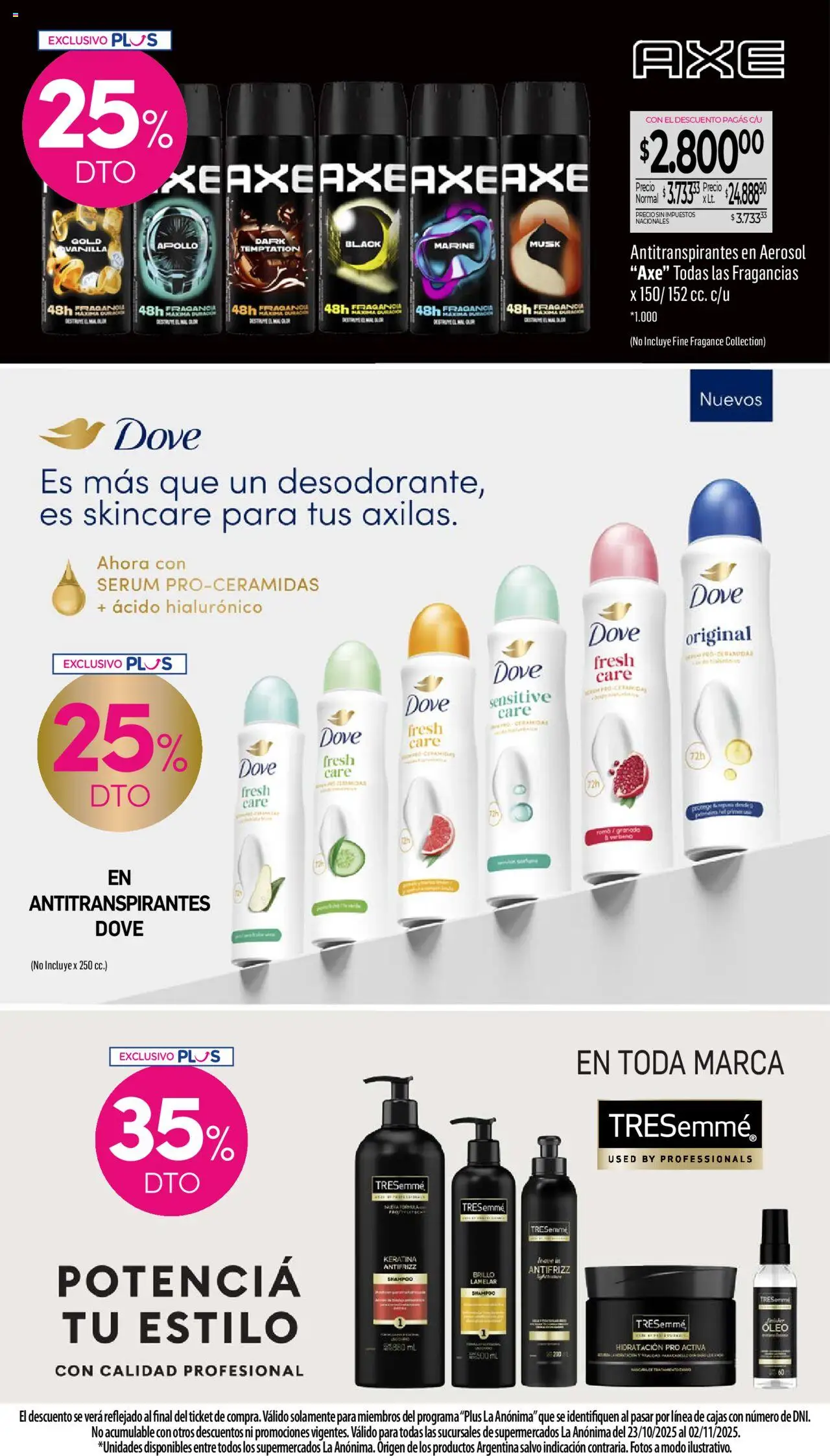 La Anonima catálogo │ válido desde el 23.10.2025 | Página: 31 | Productos: Fragancia, Serum, Máscara, Shampoo