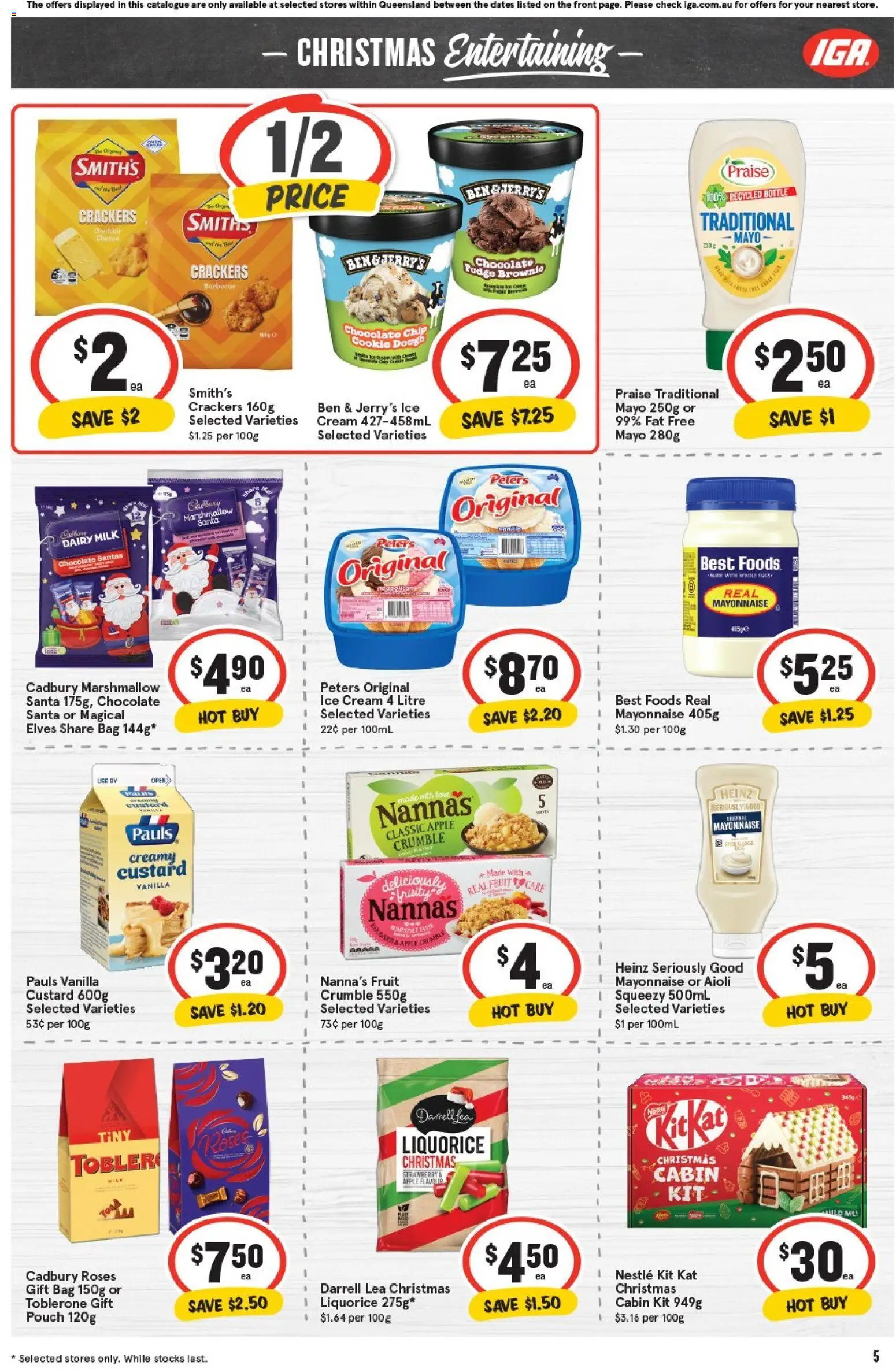 IGA catalogue - valid from 05.11.2025 | Page: 5 | Products: Chocolate, Cream, Ice cream, Bag