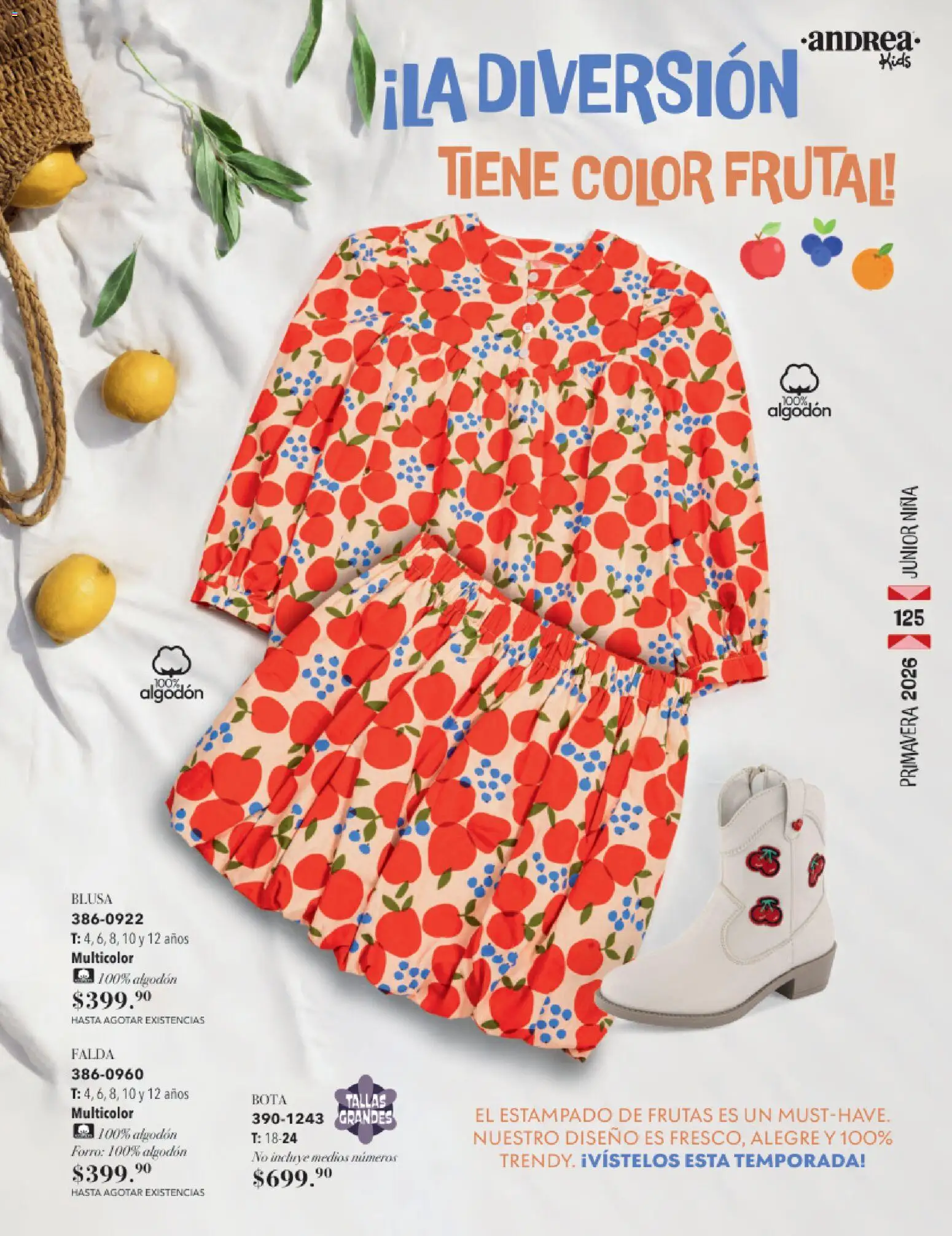 Nuevas ofertas de Andrea válidas en toda la República Mexicana desde el 25.01.2026. ¡Encuentra las mejores ofertas en Andrea catálogo Infantil! | Página: 81 | Productos: Blusa, Algodón, Falda