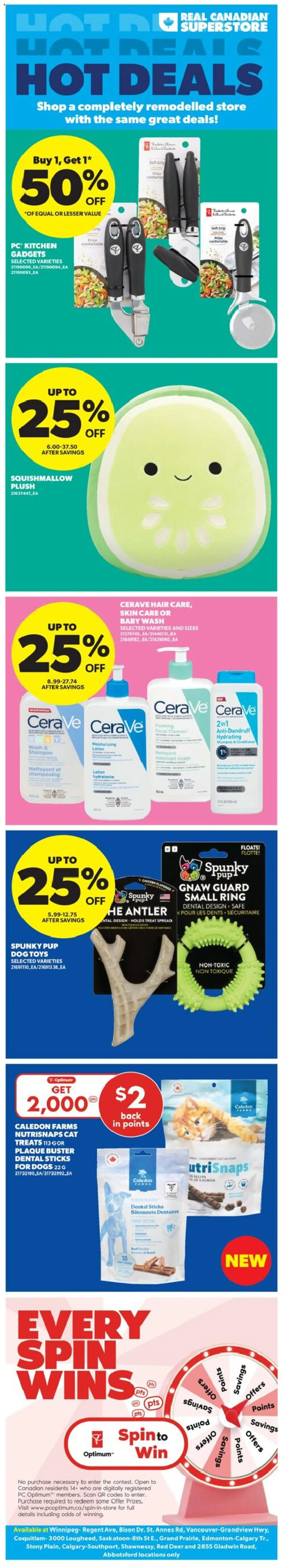 Real Canadian Superstore flyer valid from 16.04.2026 | Page: 1 | Products: Hat, PC, Shampoo