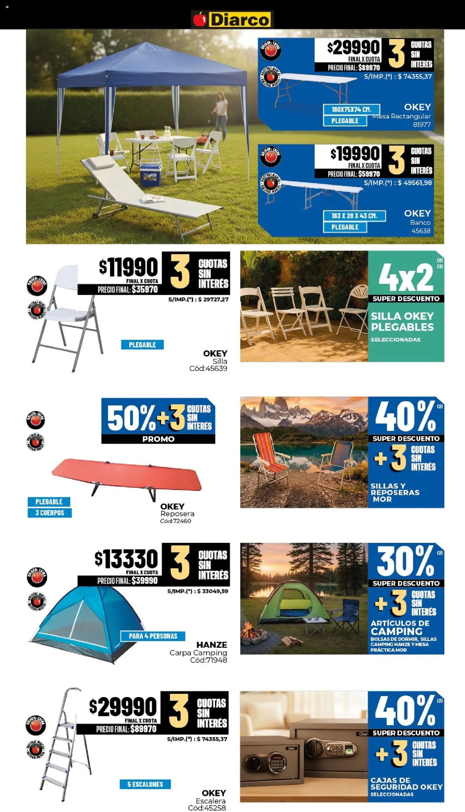 Diarco ofertas │ válido desde el 23.03.2026 | Página: 21 | Productos: Reposera, Banco, Escalera, Silla