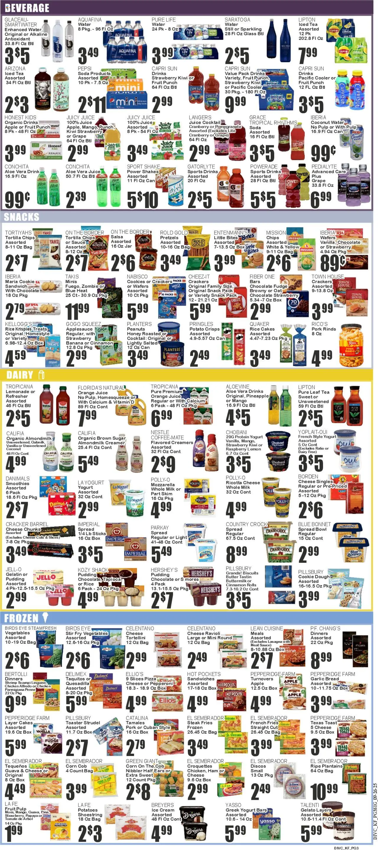 Food Universe Weekly Ad - valid from 26.09.2025 | Page: 3 | Products: Cheese, Rice, Raspberry, Bag