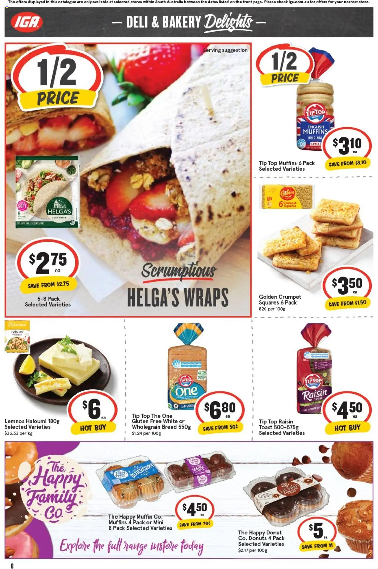 IGA catalogue - valid from 17.09.2025 | Page: 8 | Products: Bread, Chocolate, Muffins, Bakery