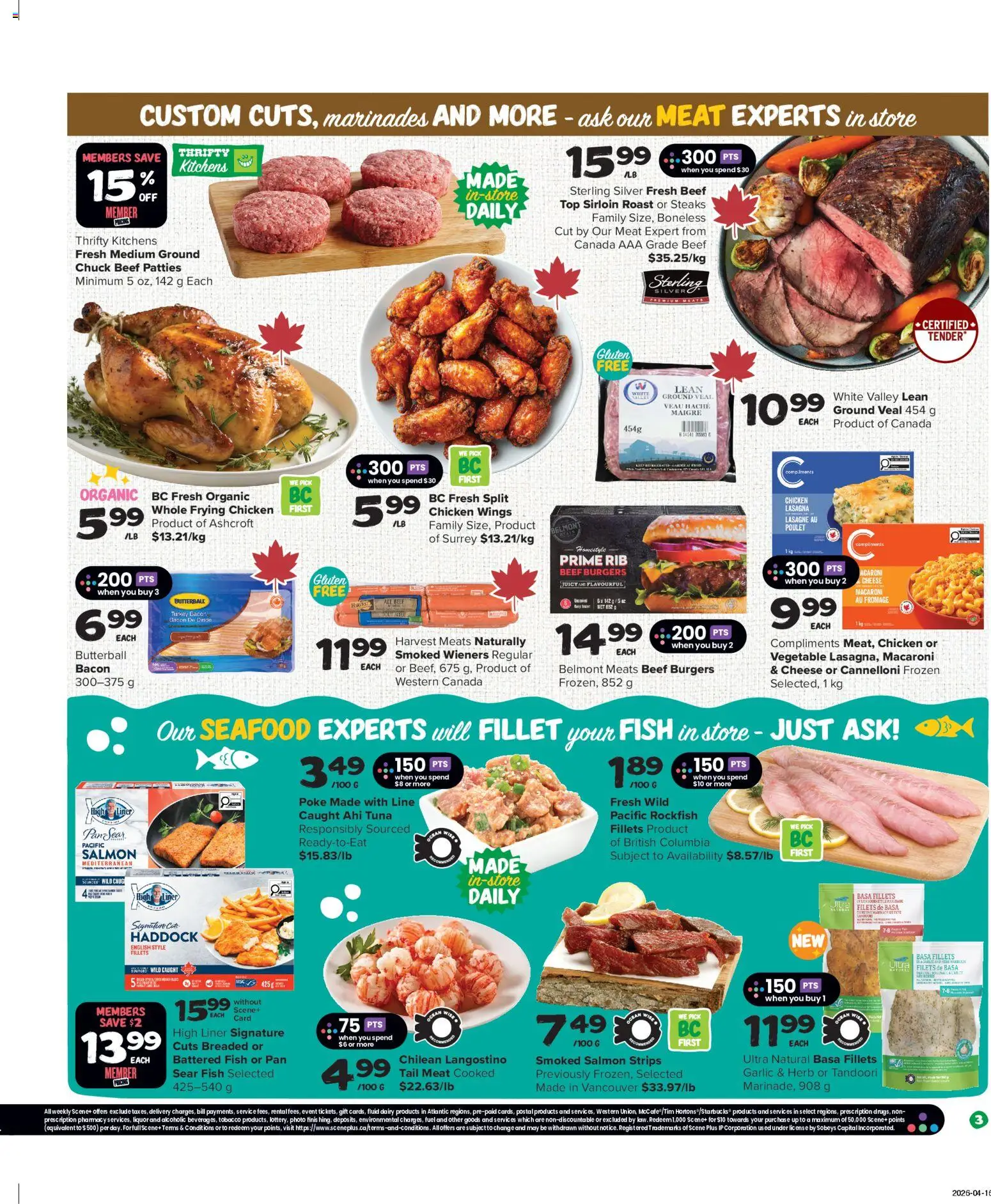Thrifty Foods flyer valid from 30.04.2026 | Page: 4 | Products: Beef, Chicken wings, Turkey, Chicken