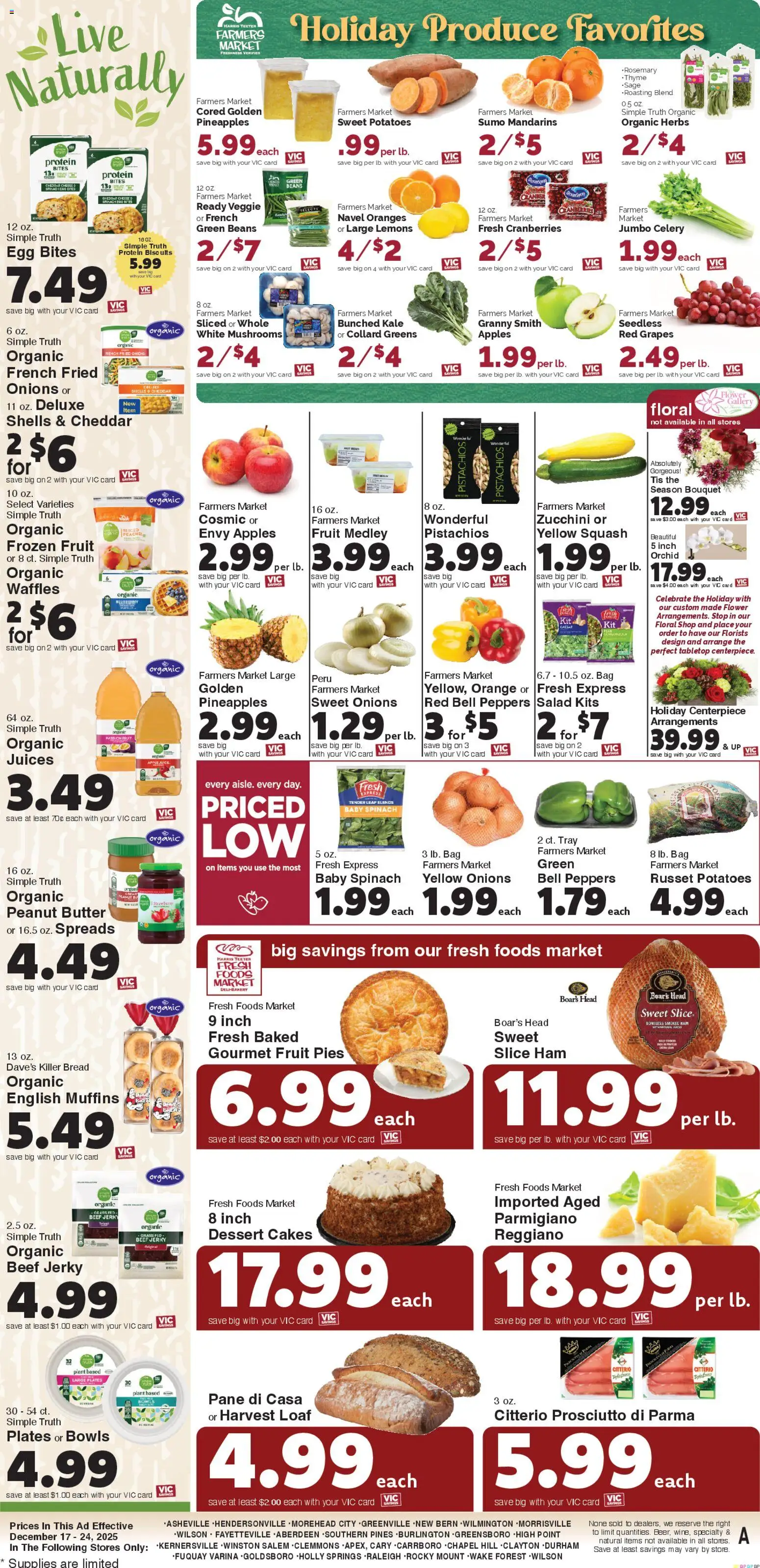 Harris Teeter Weekly Ad - valid from 17.12.2025 | Page: 12 | Products: Zucchini, Cheese, Cream, Potatoes