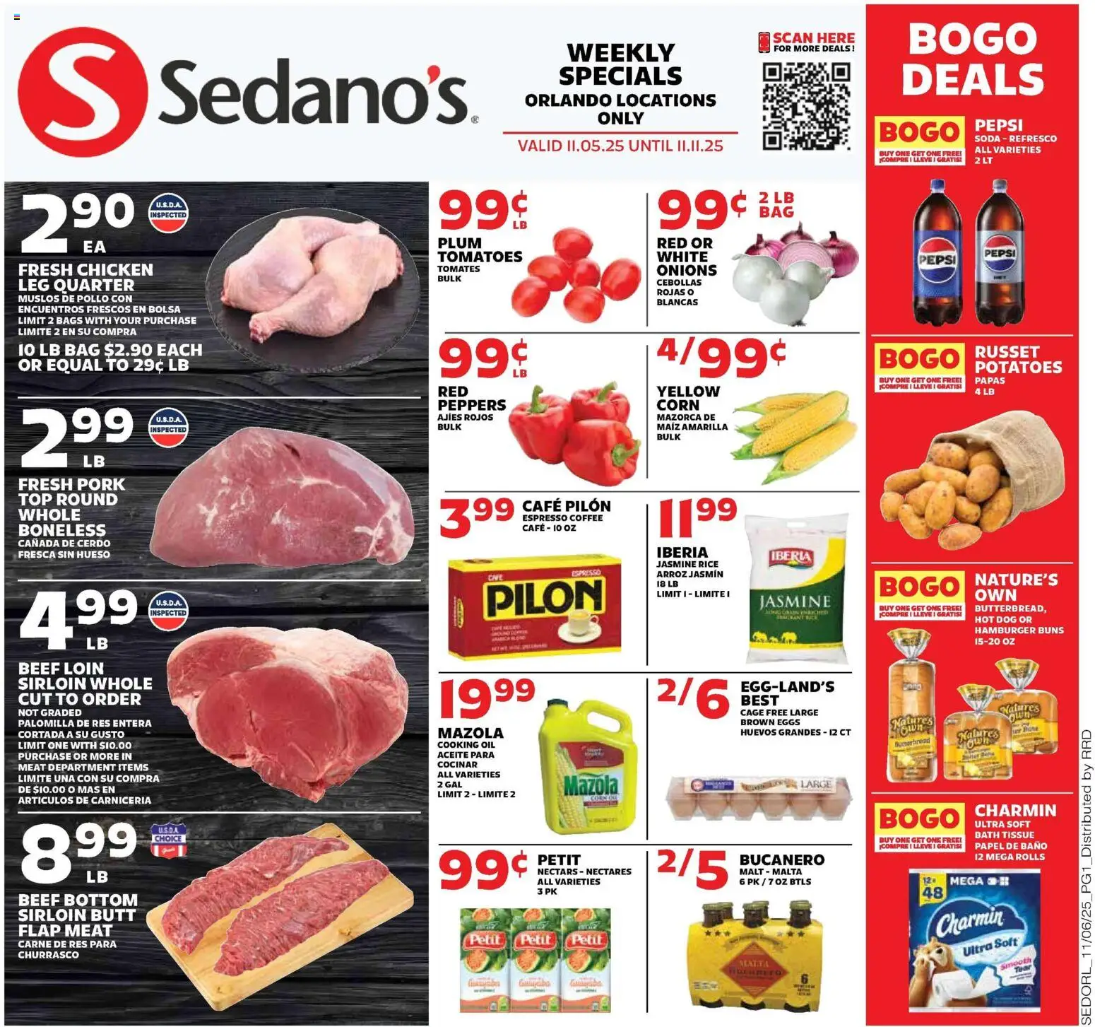 Sedano's Weekly Ad - valid from 05.11.2025 | Page: 1 | Products: Corn, Oil, Tomatoes, Rice