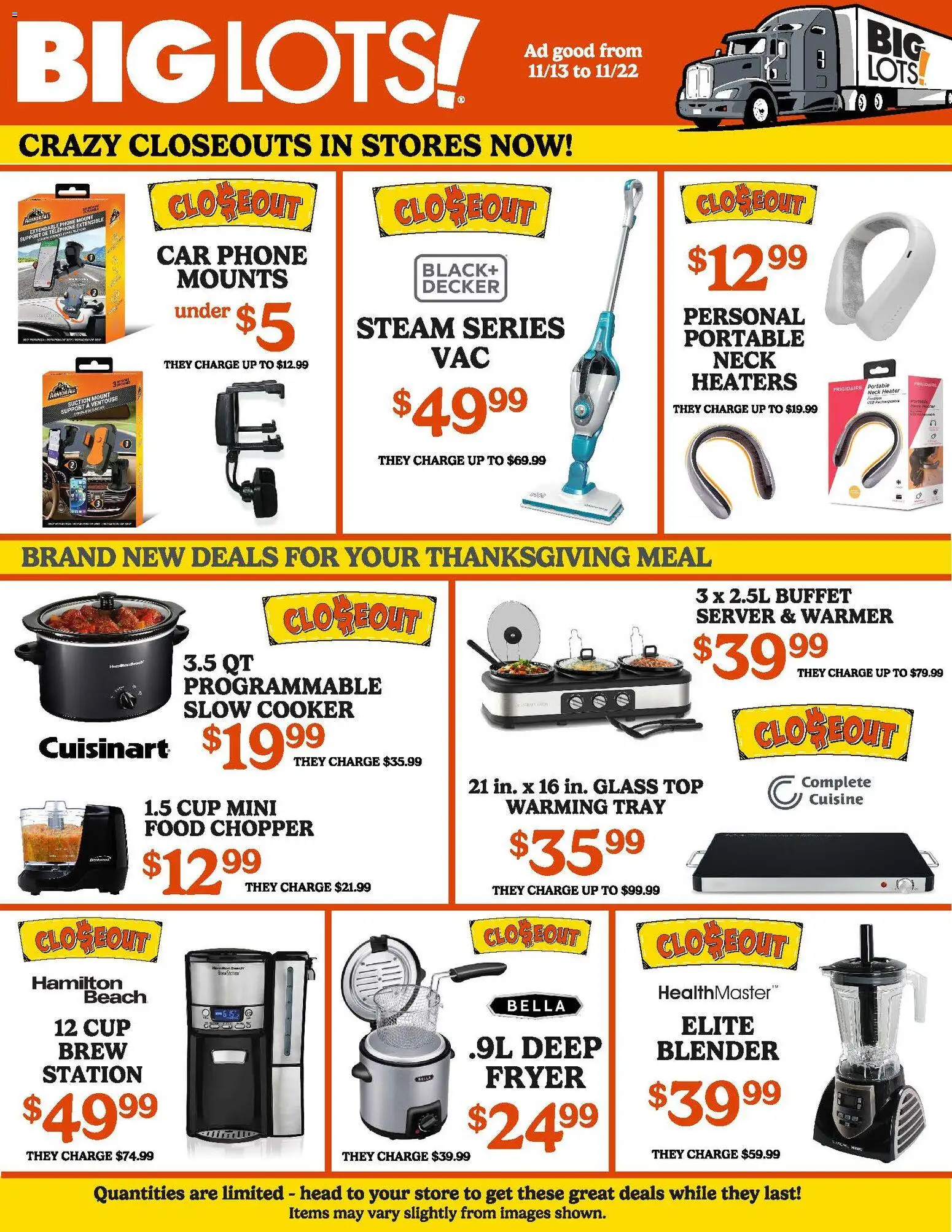 Big Lots Weekly Ad - valid from 13.11.2025 | Page: 2 | Products: Fryer, Cooker, Blender, Telephone