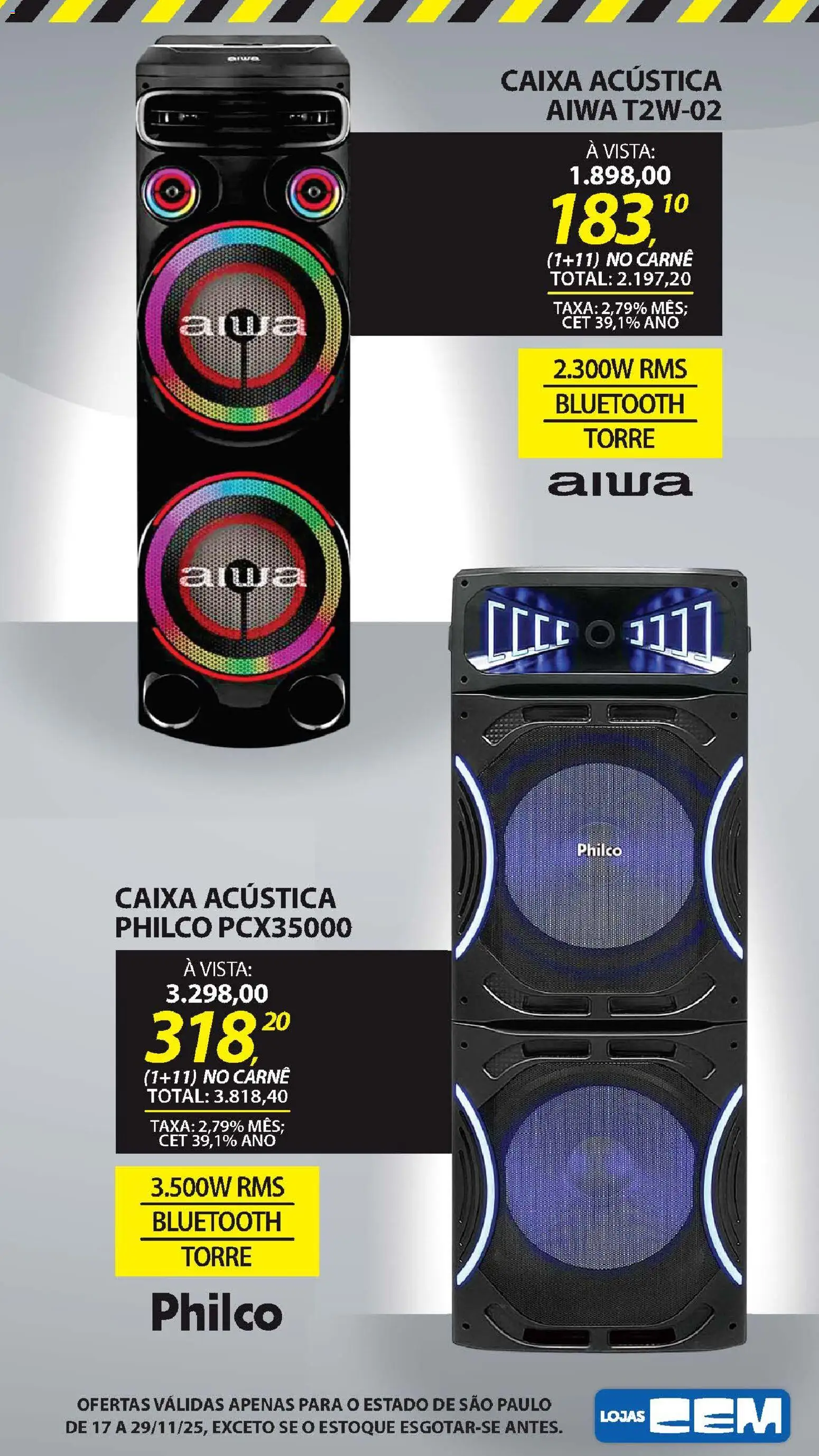 Lojas Cem Folheto - válido de 17.11.2025 | Página: 66 | Produtos: Caixa acústica, Caixa, Carne