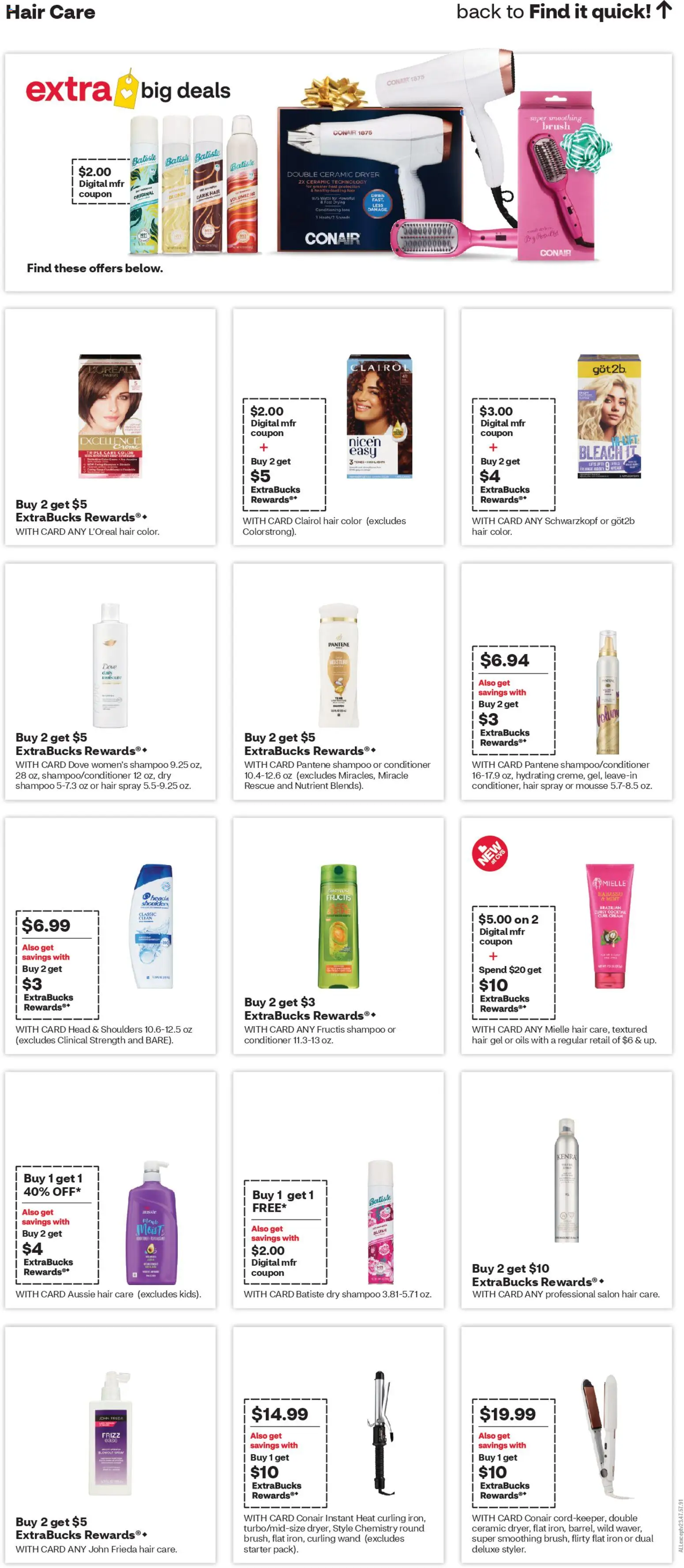 CVS Pharmacy Weekly Ad - MA - valid from 23.11.2025 | Page: 13 | Products: Hair spray, Hair color, Dryer, Iron