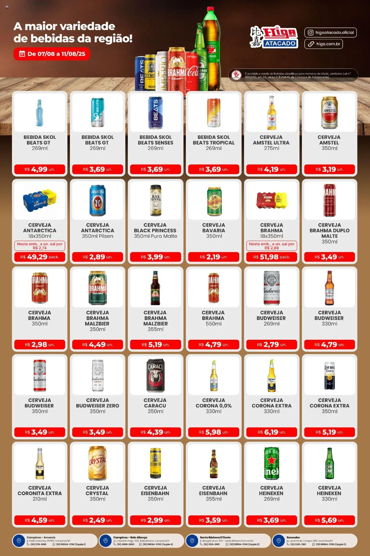 Higa Atacado Folheto - válido de 07.08.2025 | Página: 1 | Produtos: Aliança, Cola, Eisenbahn, Heineken