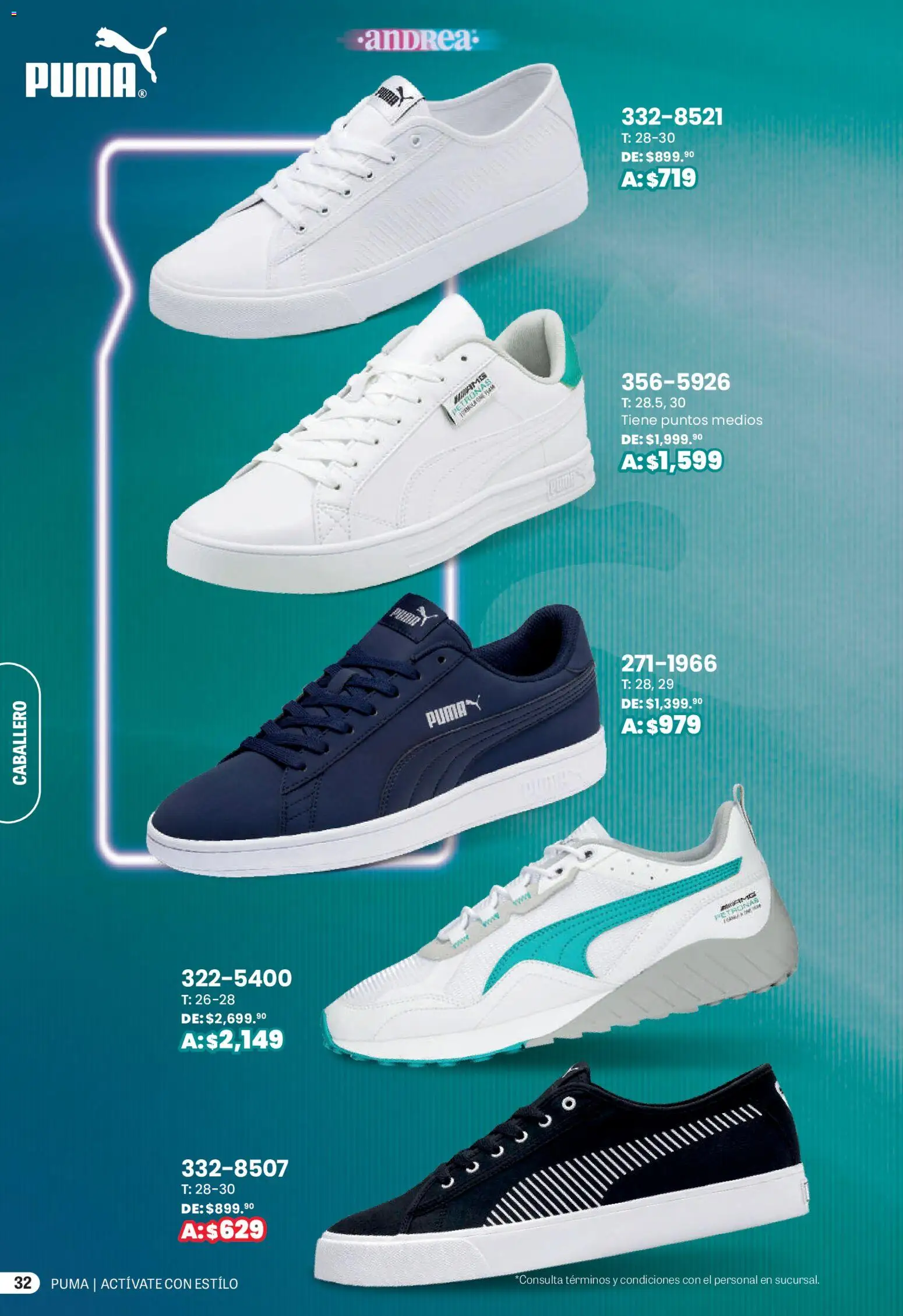 Nuevas ofertas de Andrea válidas en toda la República Mexicana desde el 01.03.2026. ¡Encuentra las mejores ofertas en Andrea catálogo Actívate con estillo! | Página: 32