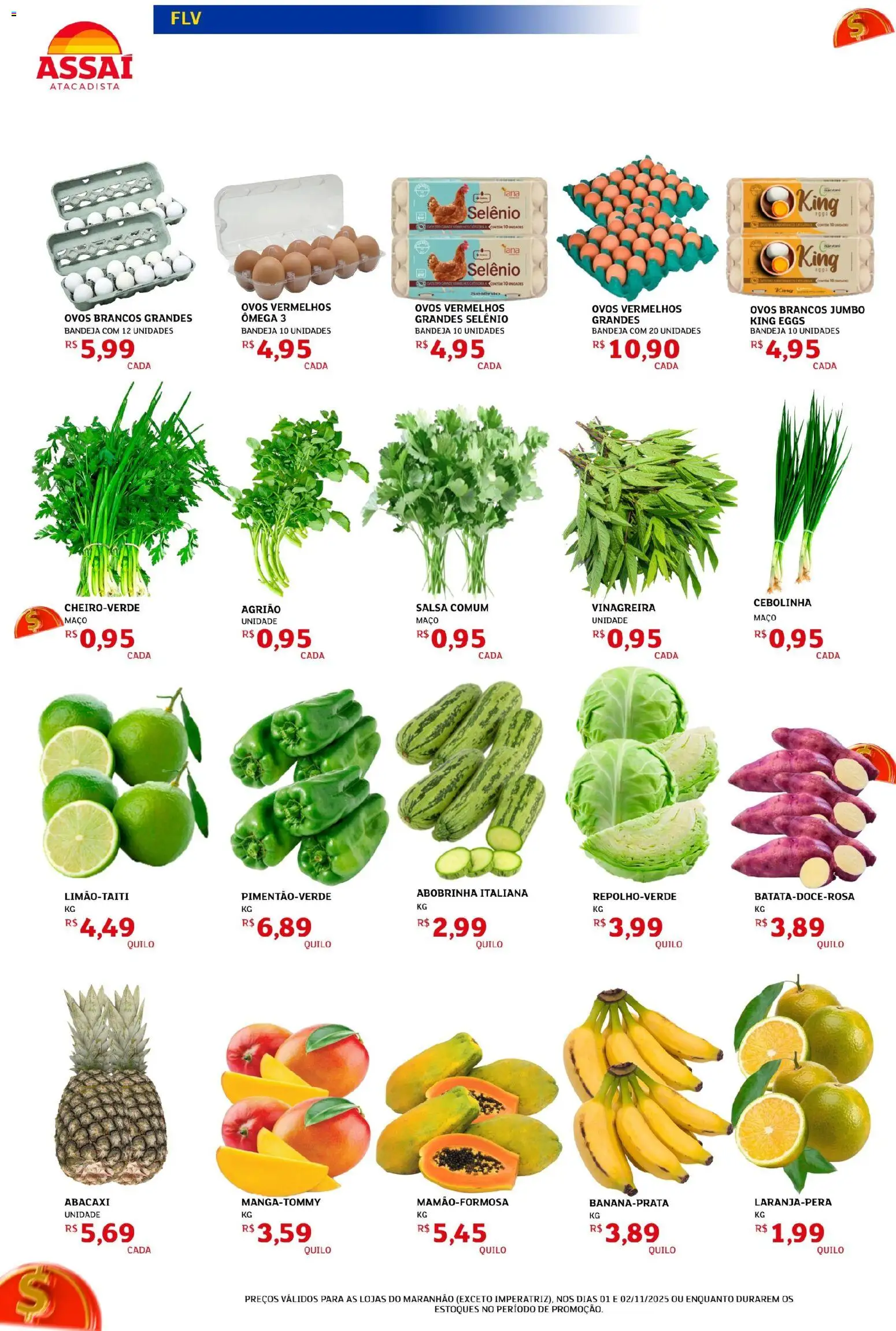 Assaí Atacadista Folheto - válido de 01.11.2025 | Página: 2 | Produtos: Ômega 3, Agrião, Ovos, Abacaxi