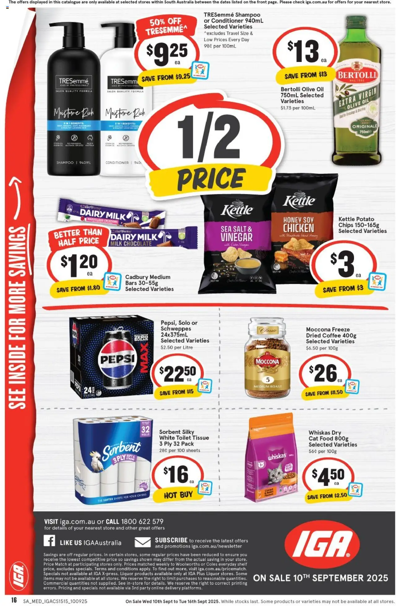 IGA catalogue - valid from 10.09.2025 | Page: 16 | Products: Shelf, Toilet, Milk, Shampoo