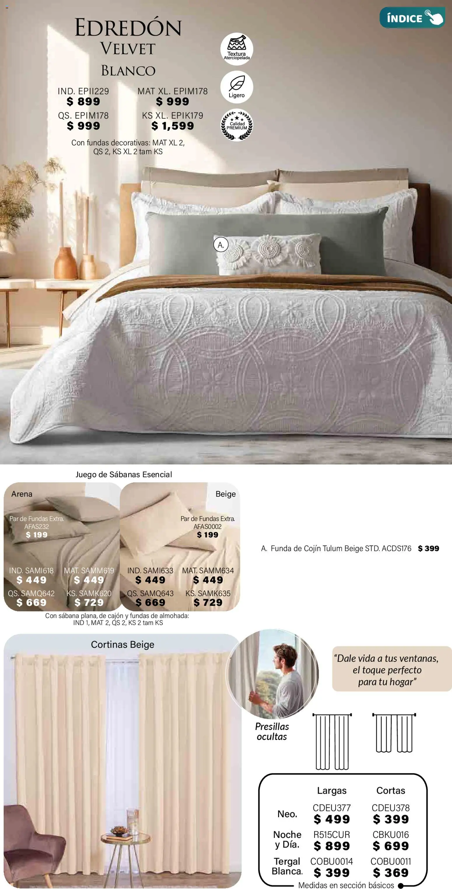 Nuevas ofertas de Colchas Concord válidas en toda la República Mexicana desde el 01.11.2025. ¡Encuentra las mejores ofertas en Colchas Concord Buen Fin! | Página: 366 | Productos: Funda, Almohada, Sabanas, Cortinas