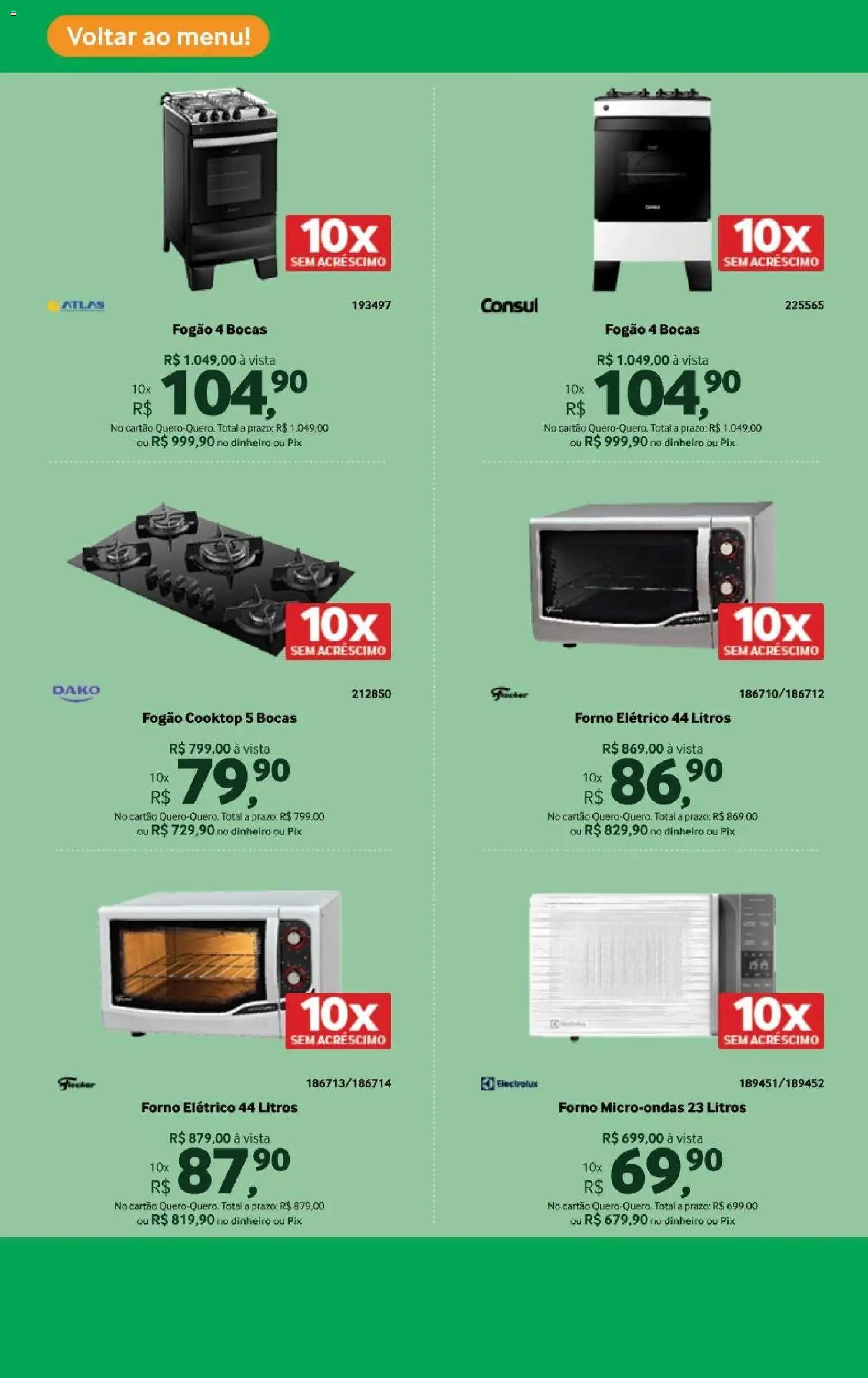 Lojas Quero-Quero Folheto - válido de 16.03.2026 | Página: 3 | Produtos: Forno, Forno elétrico, Cooktop, Microondas