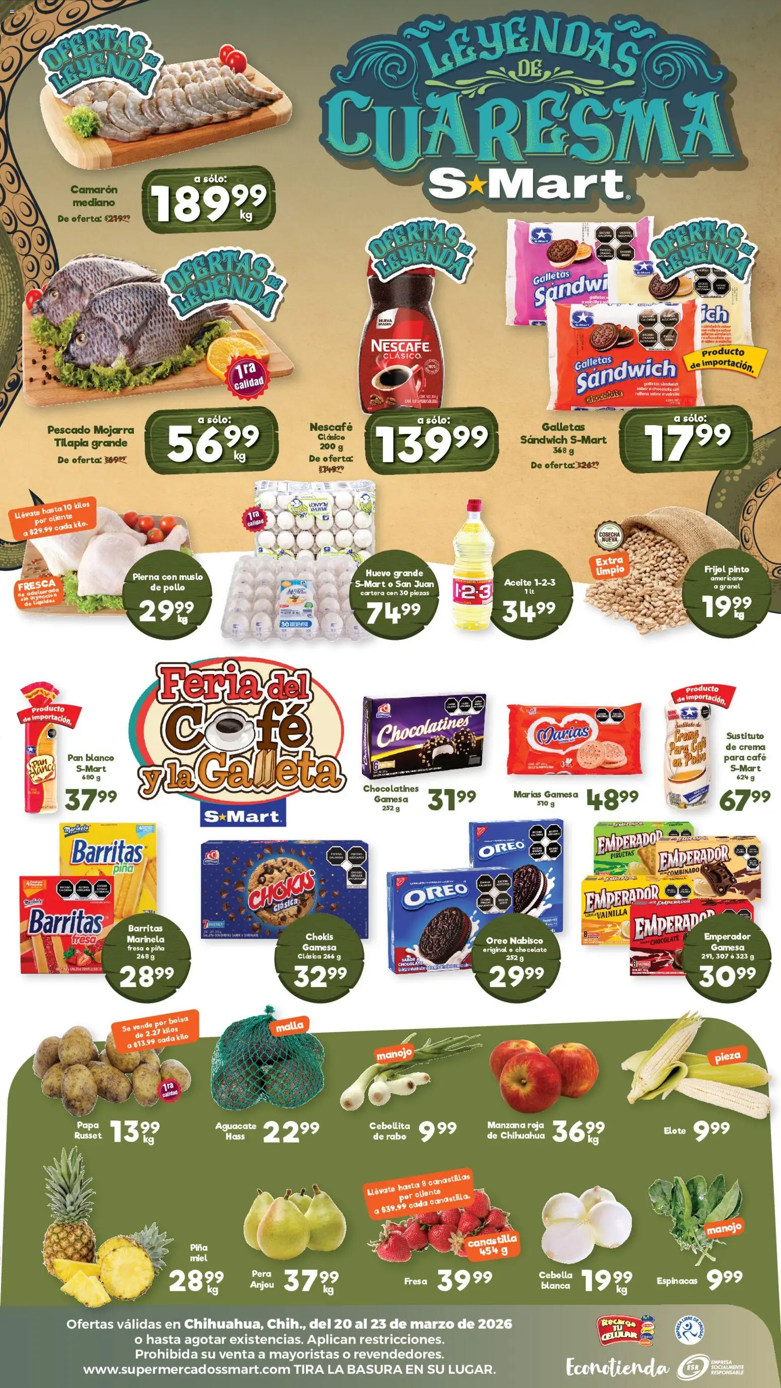 Nuevas ofertas de S-Mart válidas en toda la República Mexicana desde el 20.03.2026. ¡Encuentra las mejores ofertas en S-Mart folleto Chihuahua! | Página: 2 | Productos: Aguacate, Piña, Malla, Polvo
