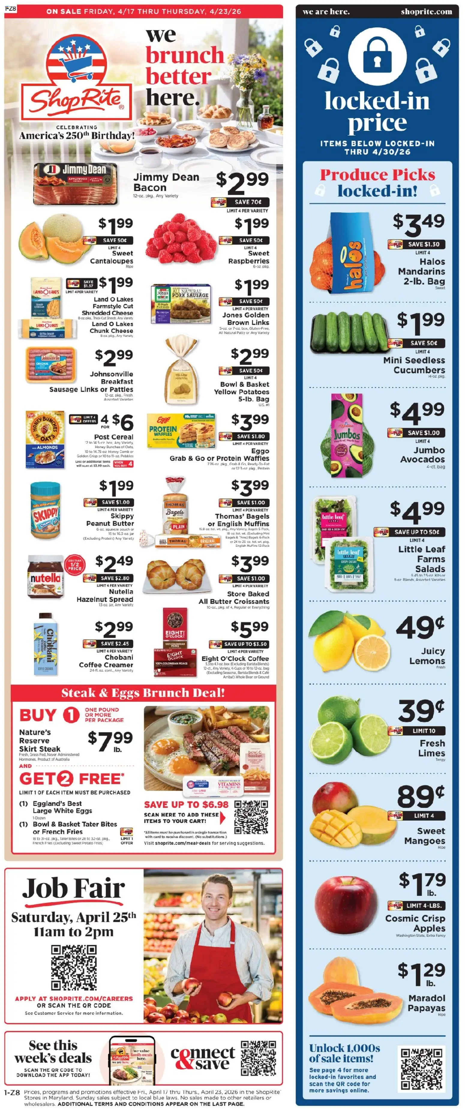 ShopRite Weekly Ad - valid from 17.04.2026 | Page: 1 | Products: Mandarins, Papayas, Butter, Sausage