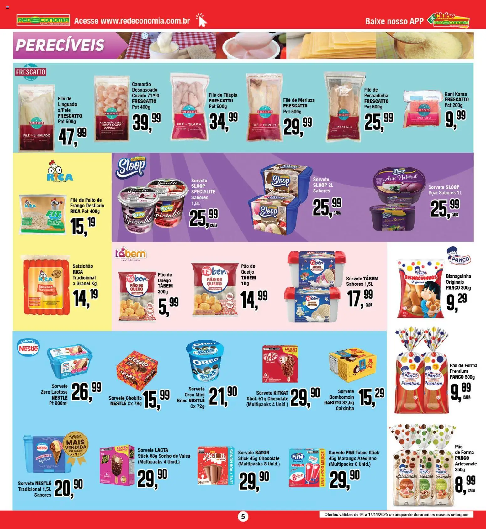 RedEconomia Folheto - válido de 14.11.2025 | Página: 5 | Produtos: Camarão, Pão de forma, Flocos, Açaí