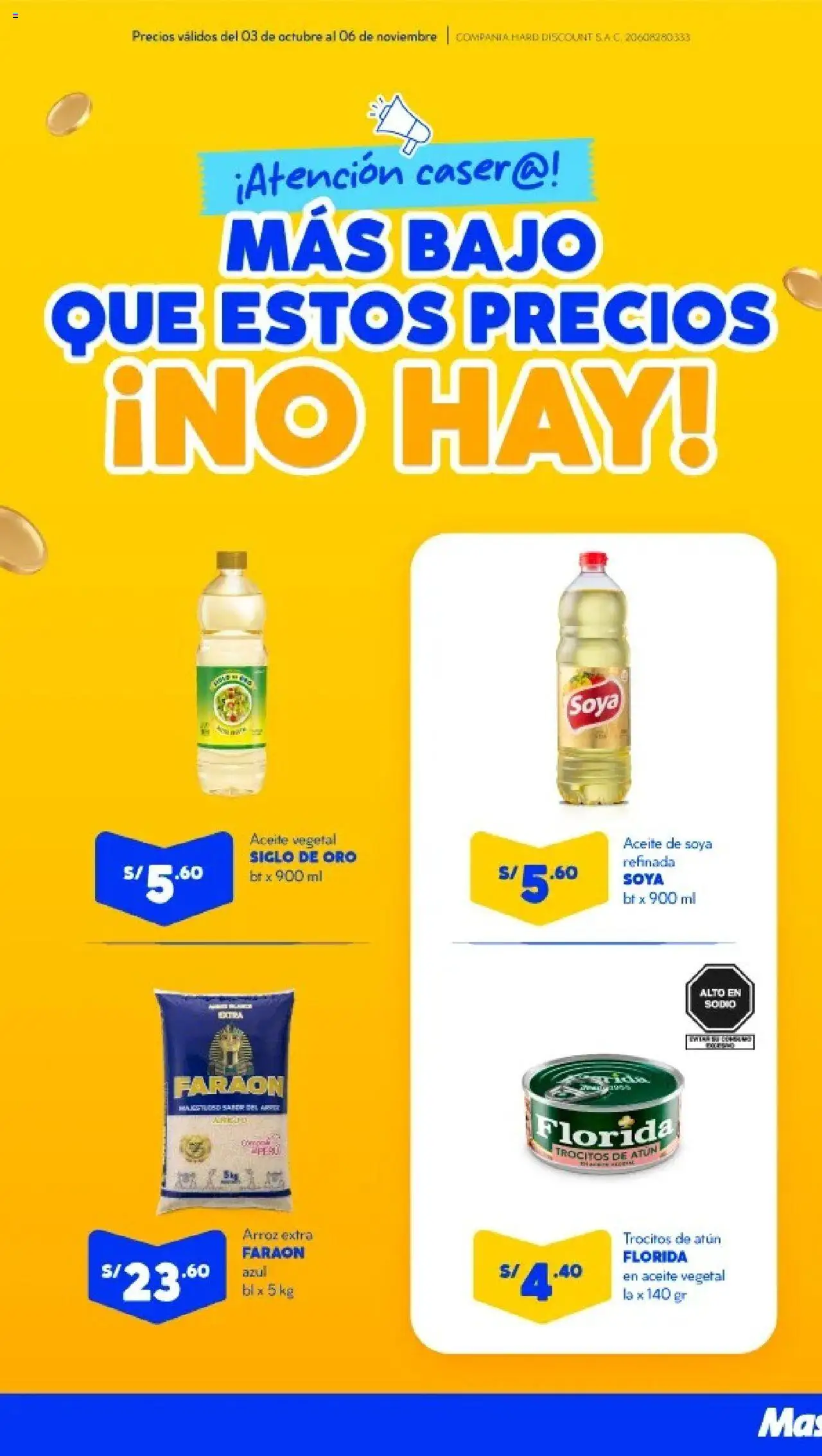 Catálogo Mass válido desde 03.10.2025 | Página: 1 | Productos: Aceite, Arroz
