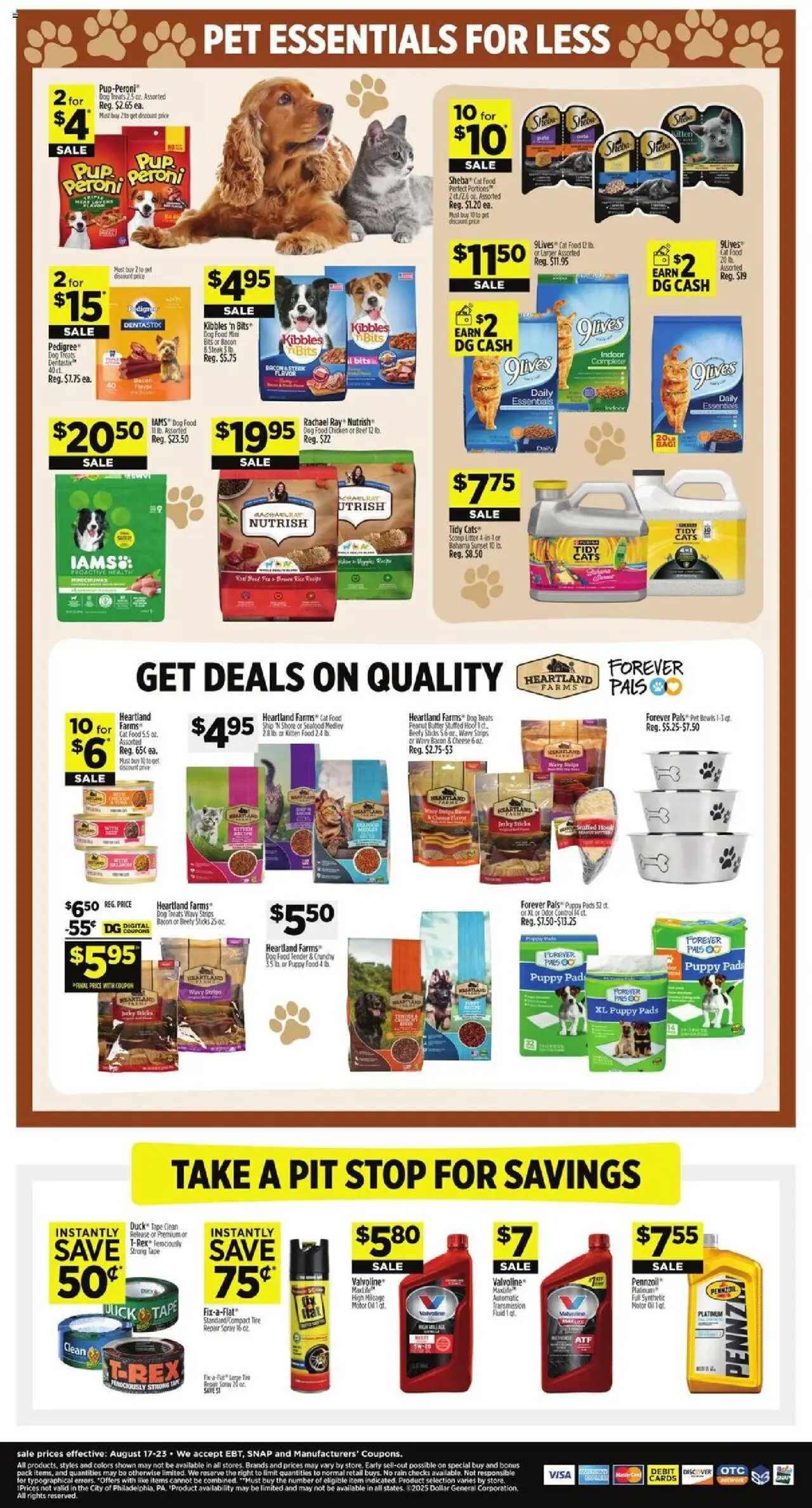 Dollar General Weekly Ad - valid from 17.08.2025 | Page: 14 | Products: Dog Food, Butter, Rice, Seafood