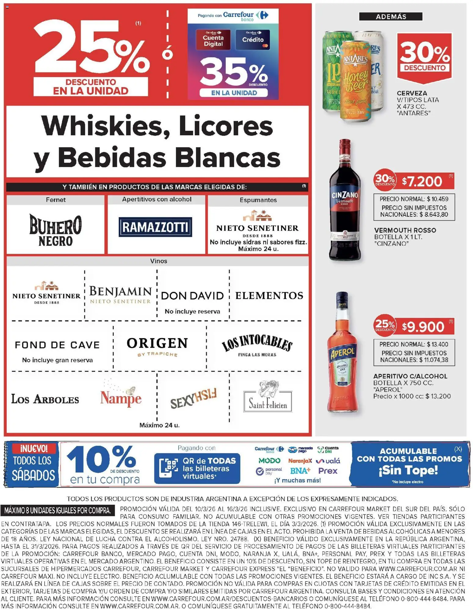 Carrefour Market catálogo │ válido desde el 10.03.2026 | Página: 9 | Productos: Teléfono, Botella, Sobre, Cerveza