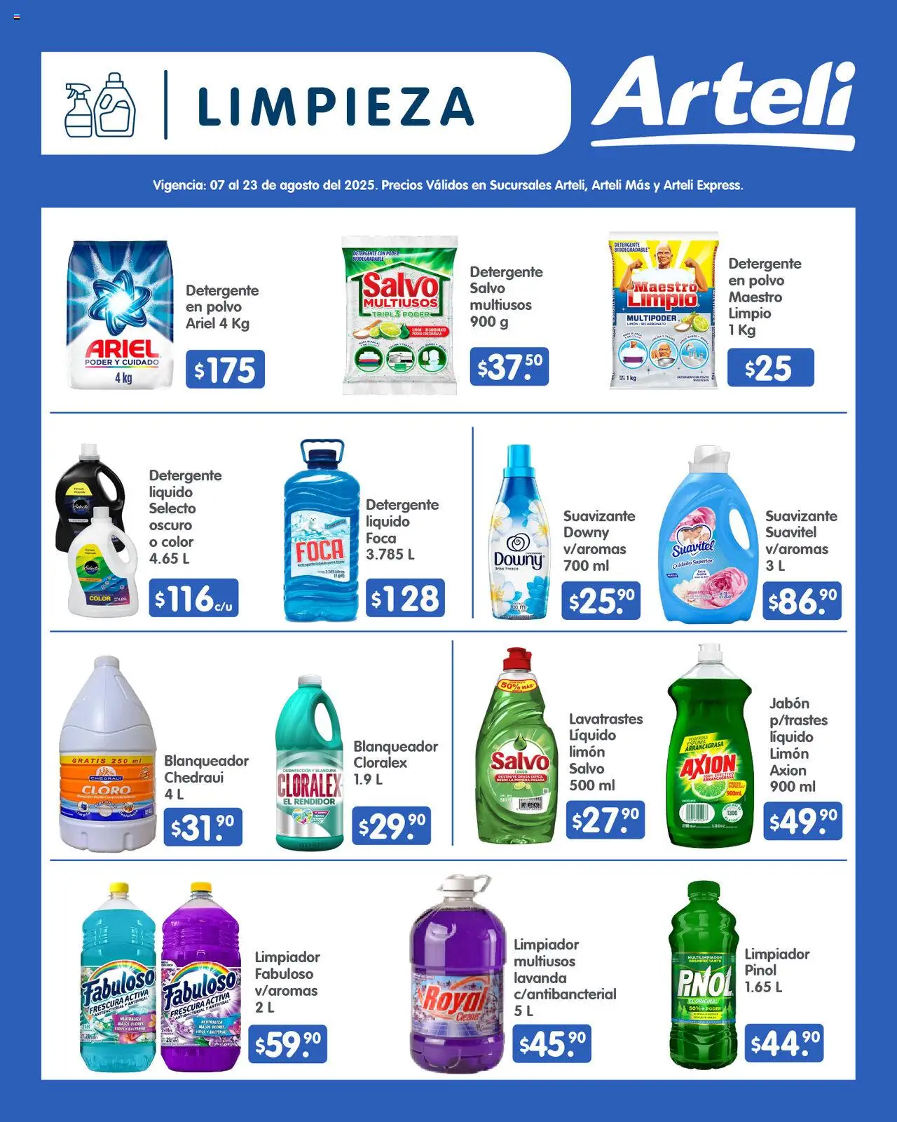 Nuevas ofertas de Arteli válidas en toda la República Mexicana desde el 07.08.2025. ¡Encuentra las mejores ofertas en Arteli - Folleto Quincenal ! | Página: 14 | Productos: Espuma, Suavizante, Limpiador, Cloro