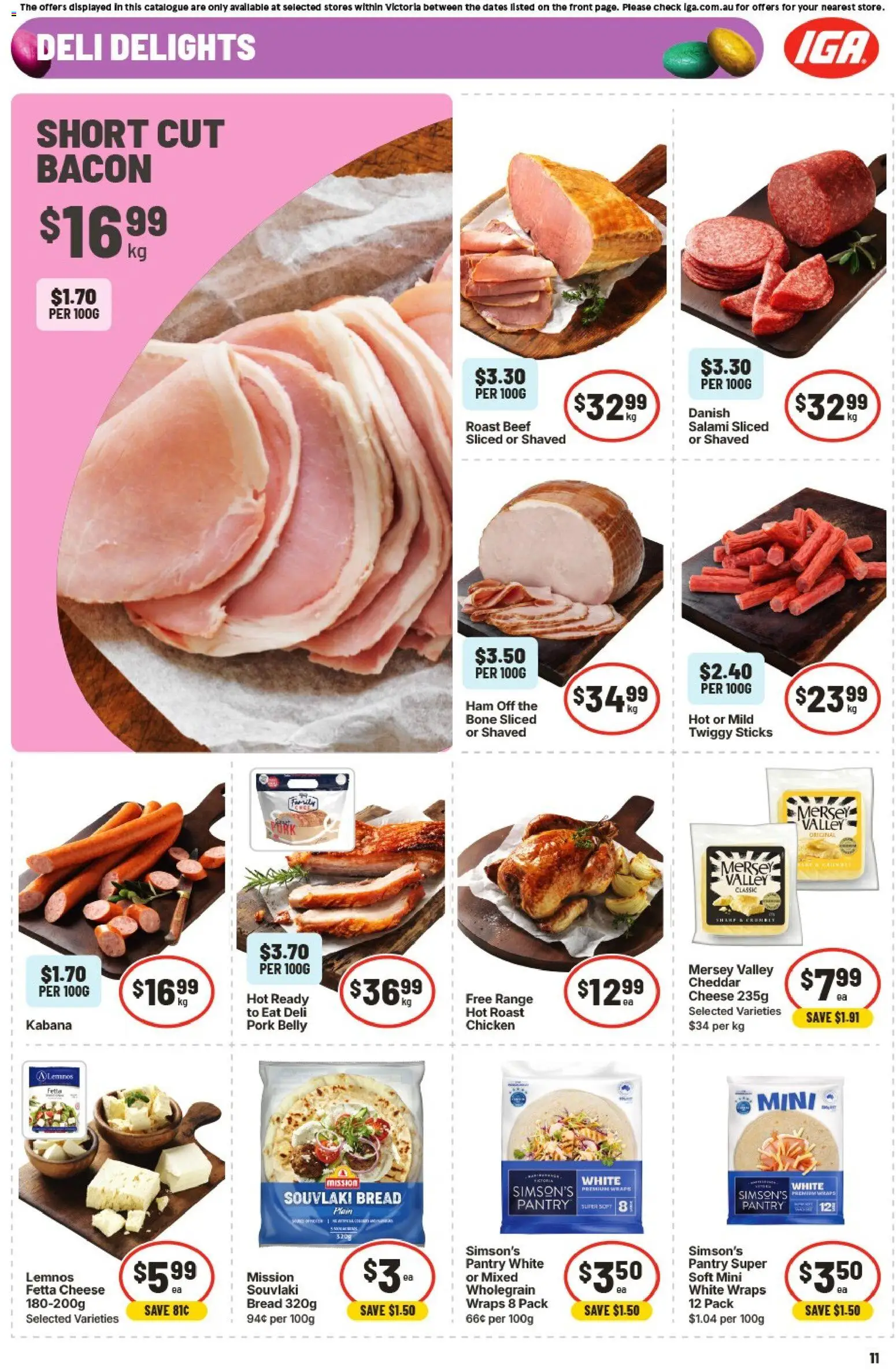 IGA catalogue - valid from 25.03.2026 | Page: 14 | Products: Bagels, Crumpets, Bread, Pizza