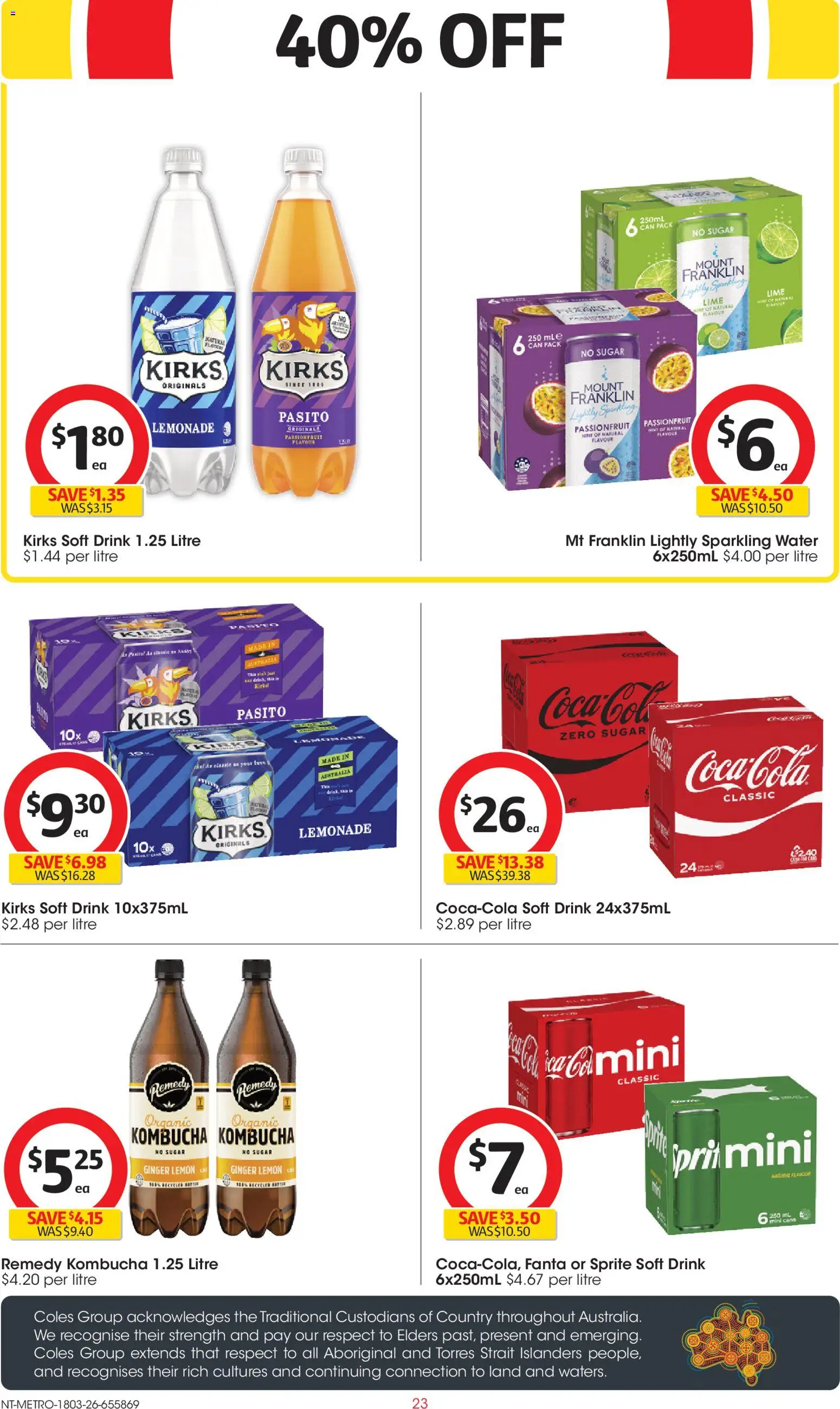 Coles catalogue - valid from 18.03.2026 | Page: 23 | Products: Ginger, Water, Sugar, Lime